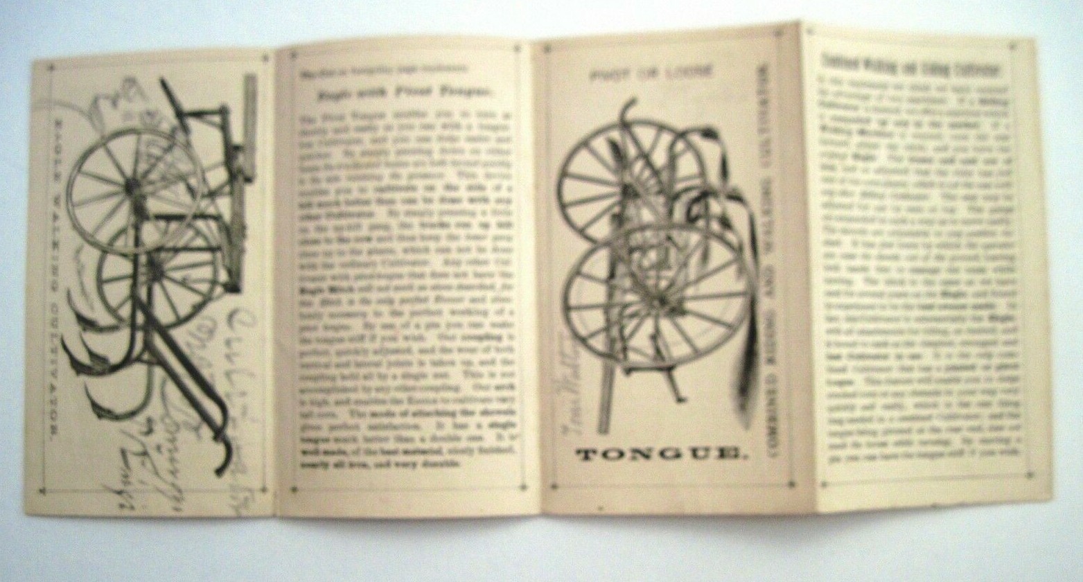 1880 Pull-Out Advertising Brochure for “Eagle Cultivator” w/ Great Pictures *