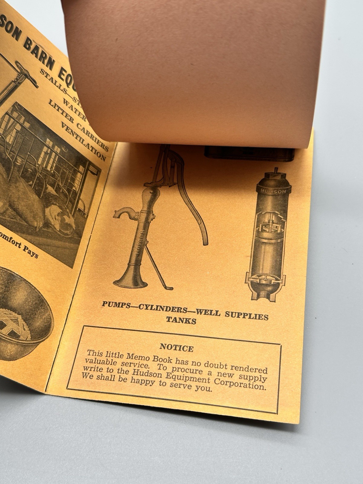 Hudson Equipment Corporation Memo Book UNUSED 3.5″ x 5.5″ Early 1900’s!