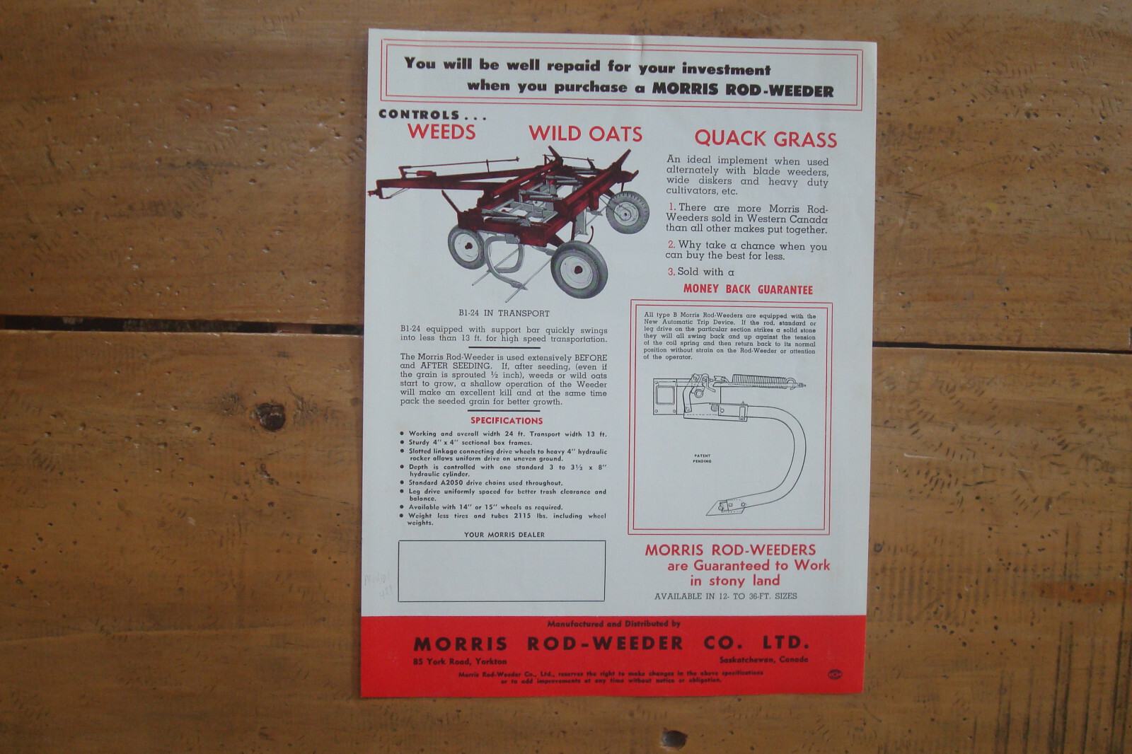 Morris B1-24 Rod-Weeder Brochure