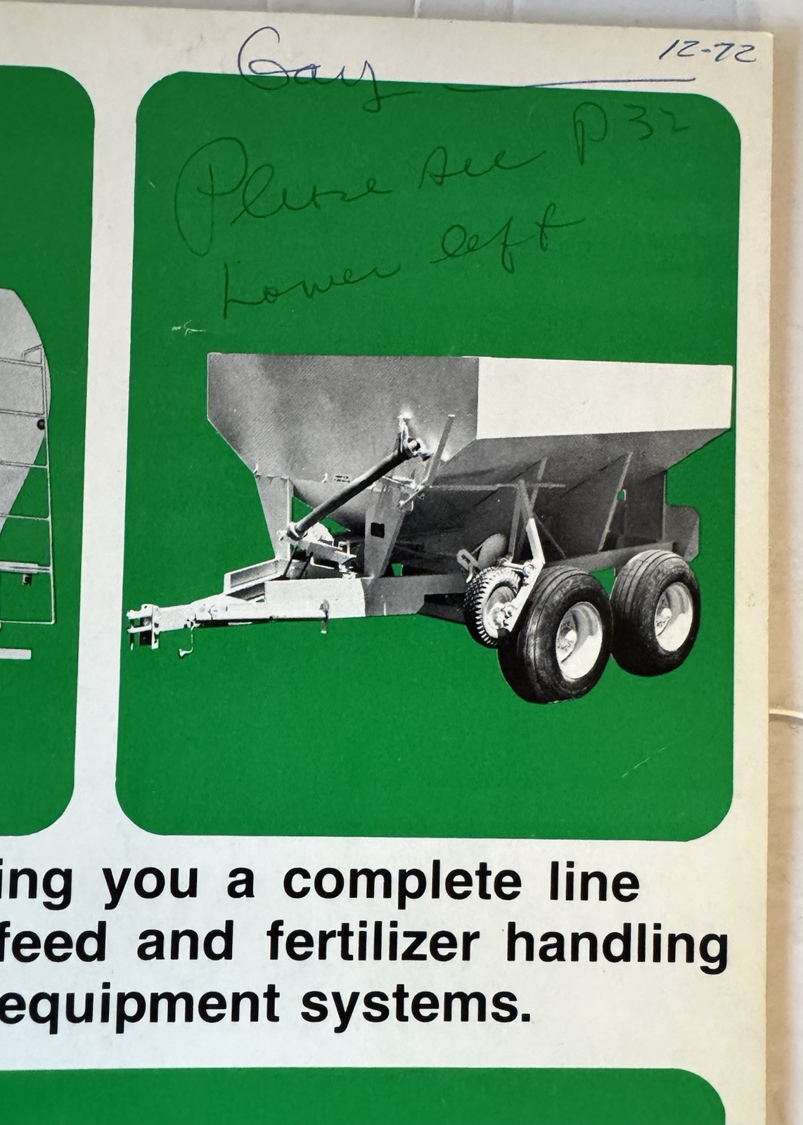 Vintage 1972 Pamco Agricultural Brochure Bulk Feed And Fertilizer Farm Equipment