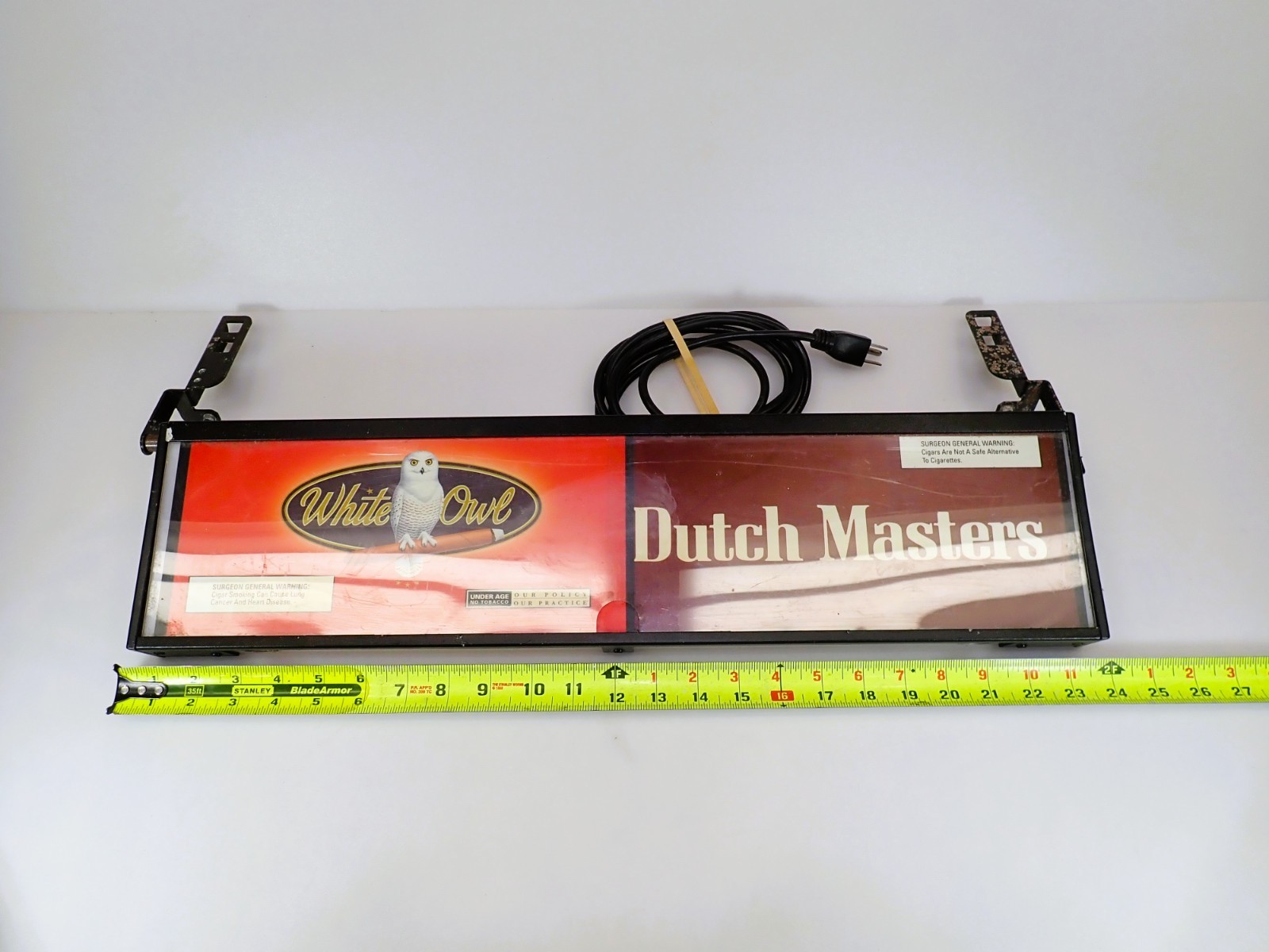 Vintage White Owl & Dutch Masters Cigar Lighted Sign Tobacciana Display