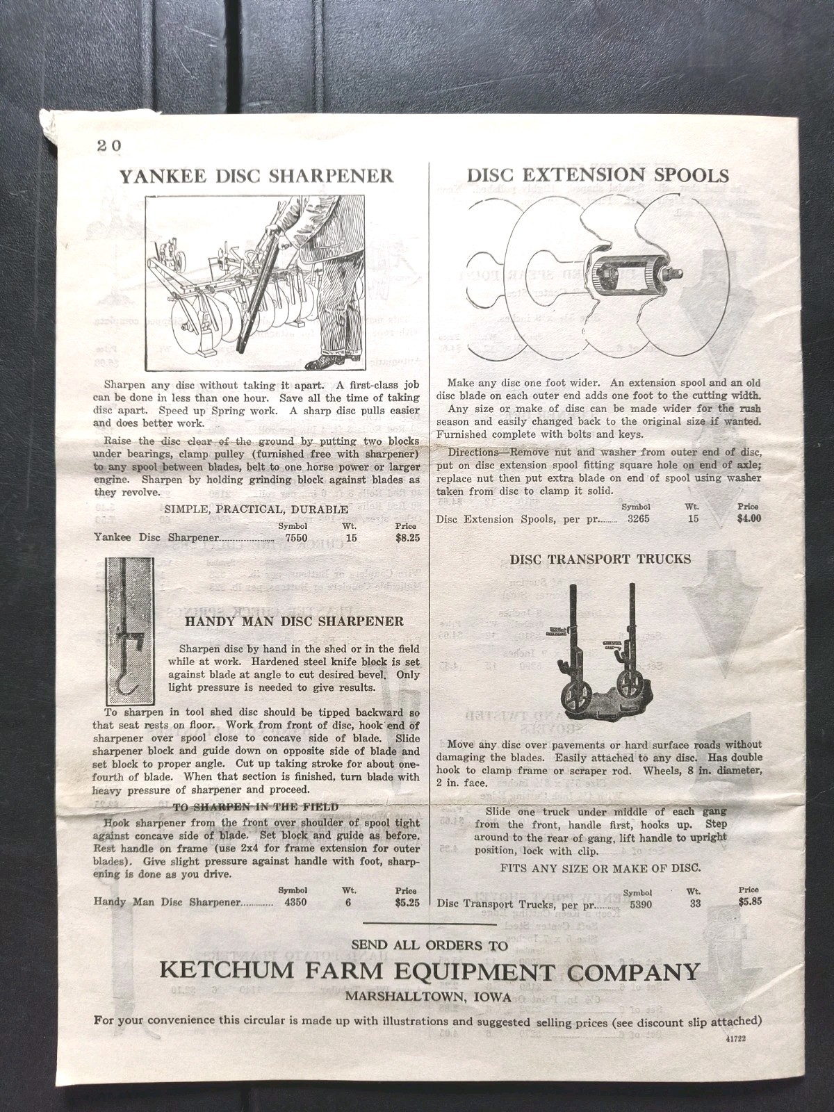 1920s Ketchum Farm equipment Dealer Sales Brochure Advertising Catalog 2pc Lot