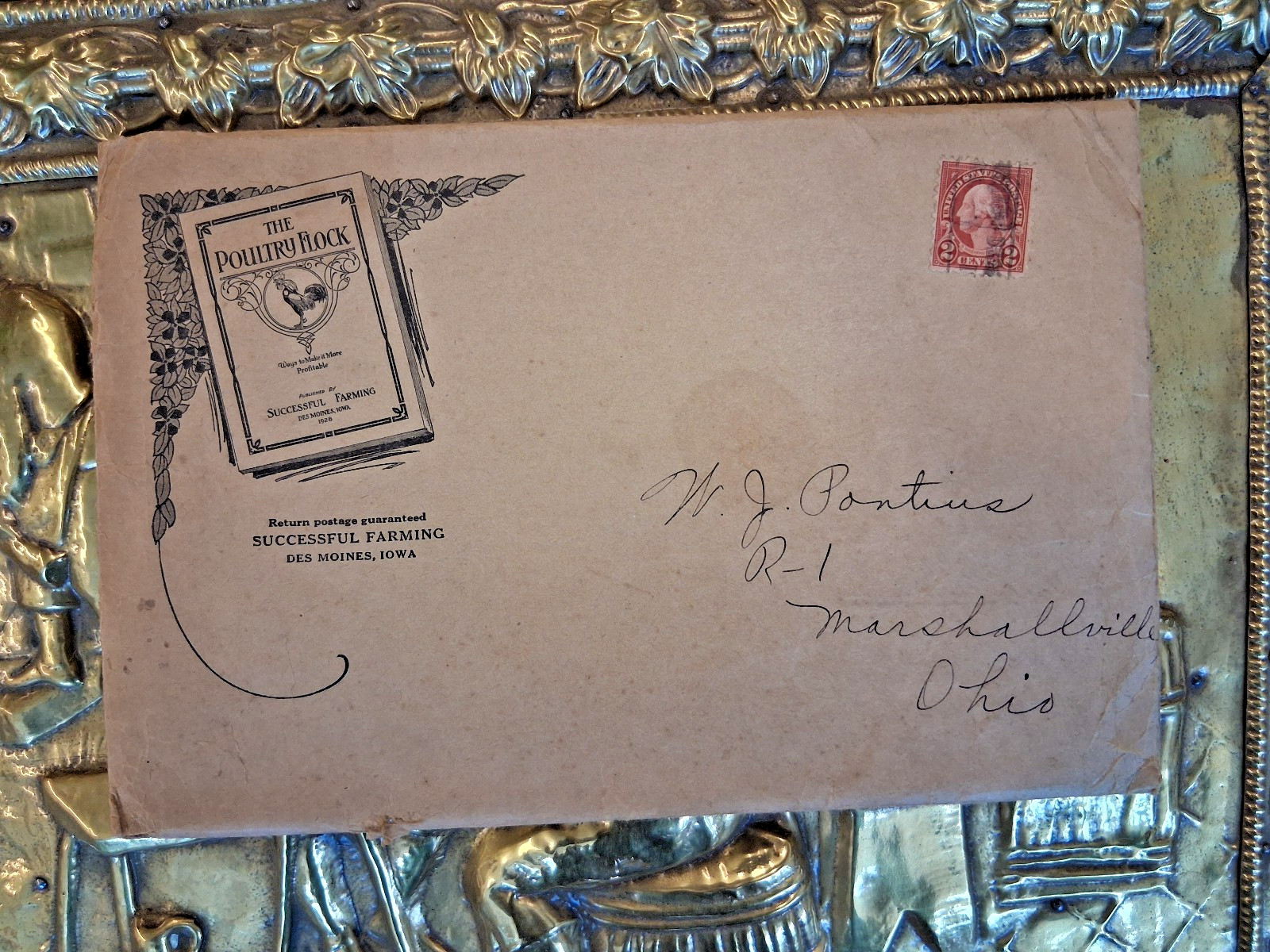 VTG 1928 The Poultry Flock Brochure with Envelope De Moines, Iowa by Kirk Fox