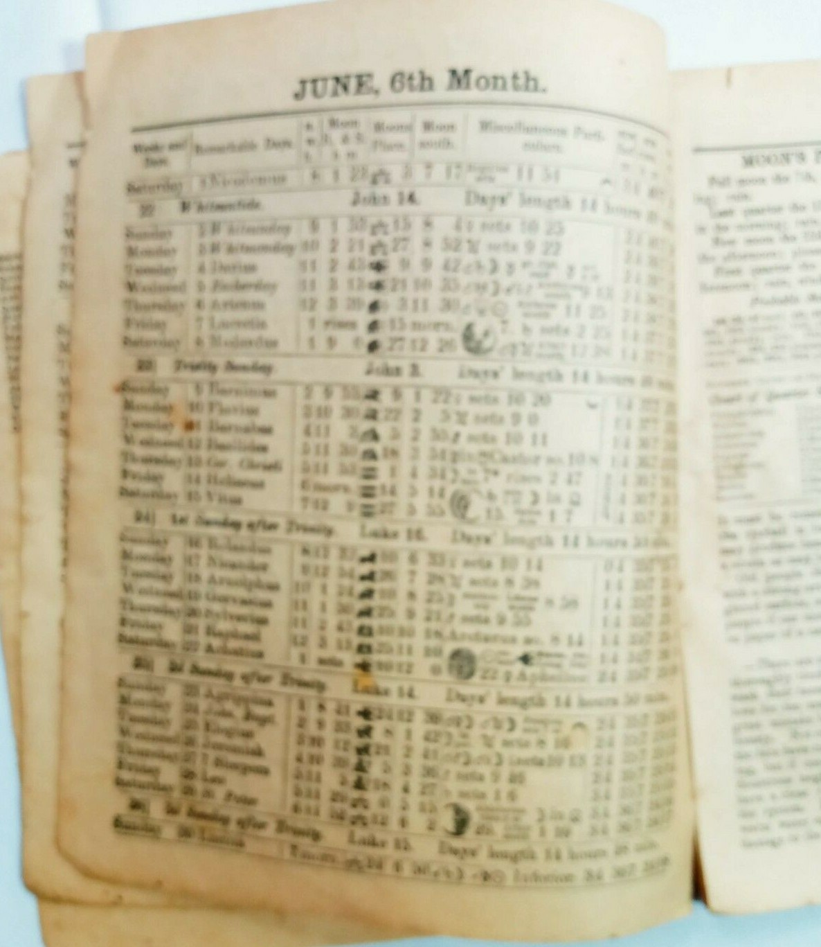 Vintage 1895 John Bear Baer’s Agricultural Almanac Lancaster PA Antique Farmers