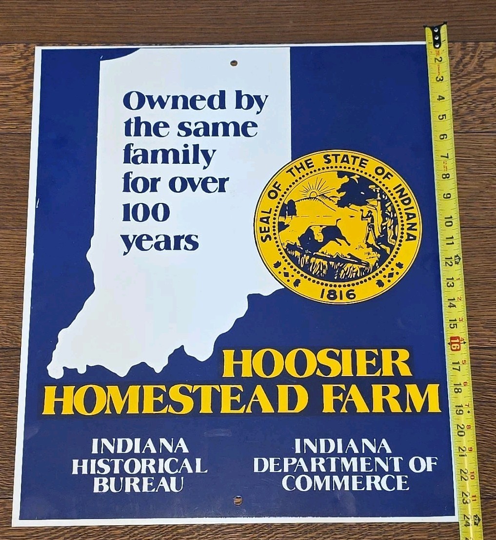 VTG Hoosier Indiana Homestead 100 Year Family Farm Metal Sign 24×20 Agriculture