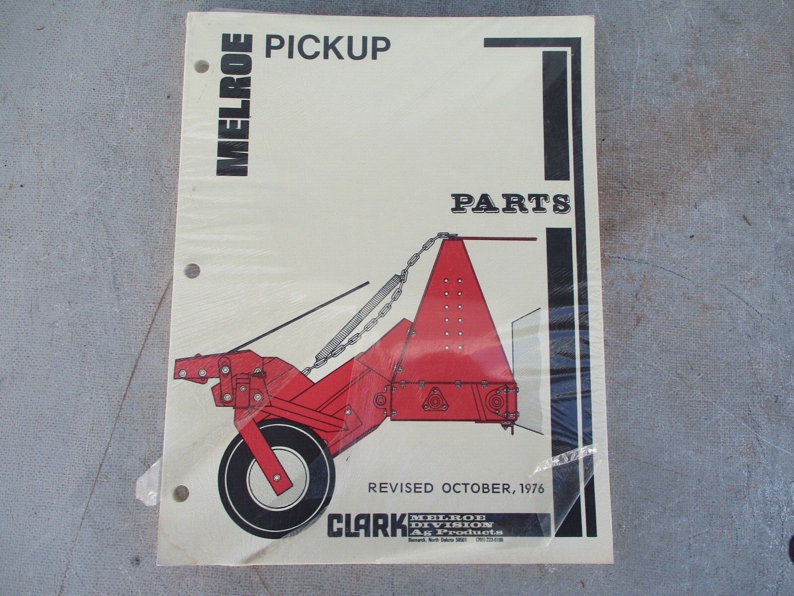 1976 Clark Melroe Pickup Parts Agriculture Parts Revised Manual New Sealed