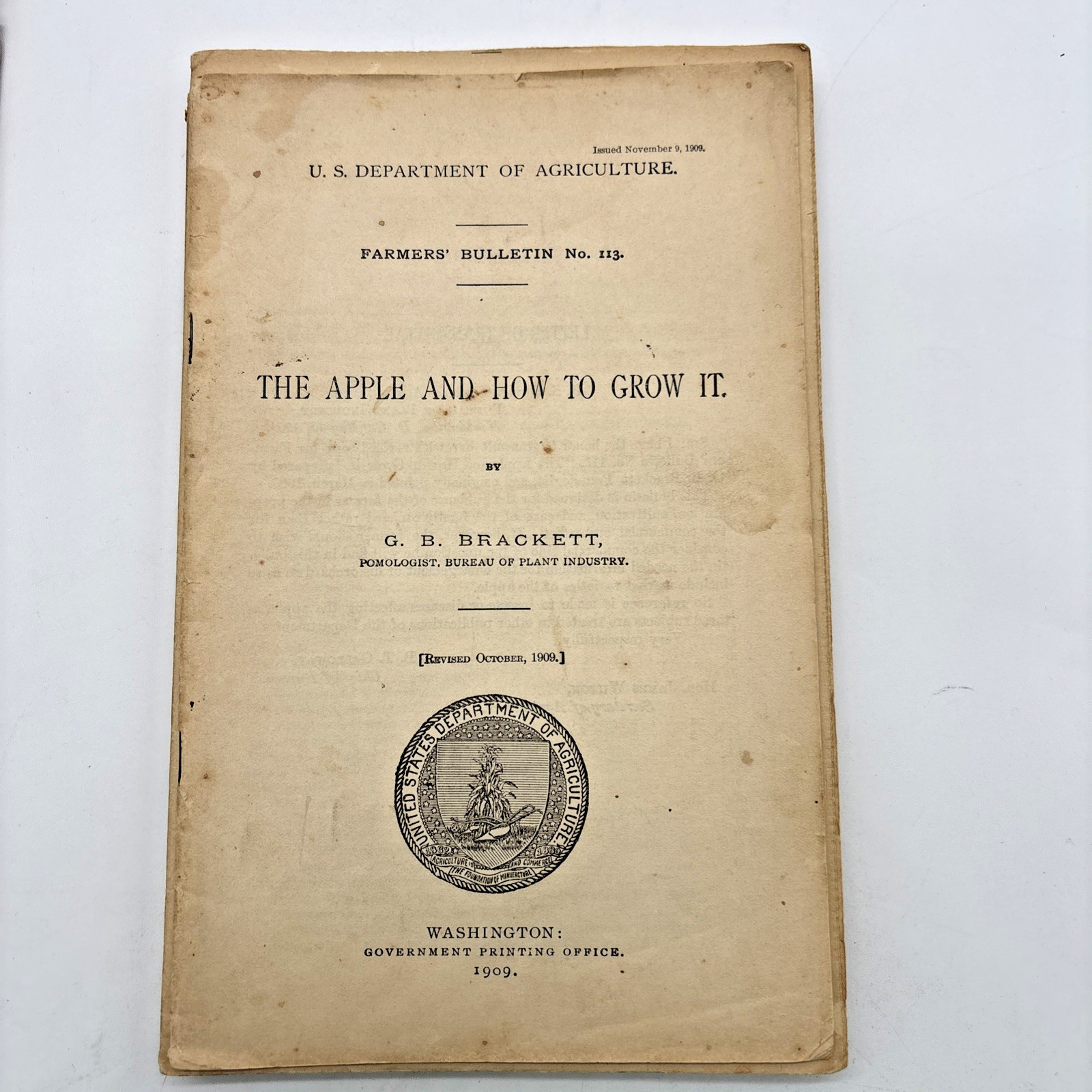 1898, 1900’s-1930’S U.S DEPARTMENT OF AGRICULTURE FARMERS’ BULLETINS LOT OF 14
