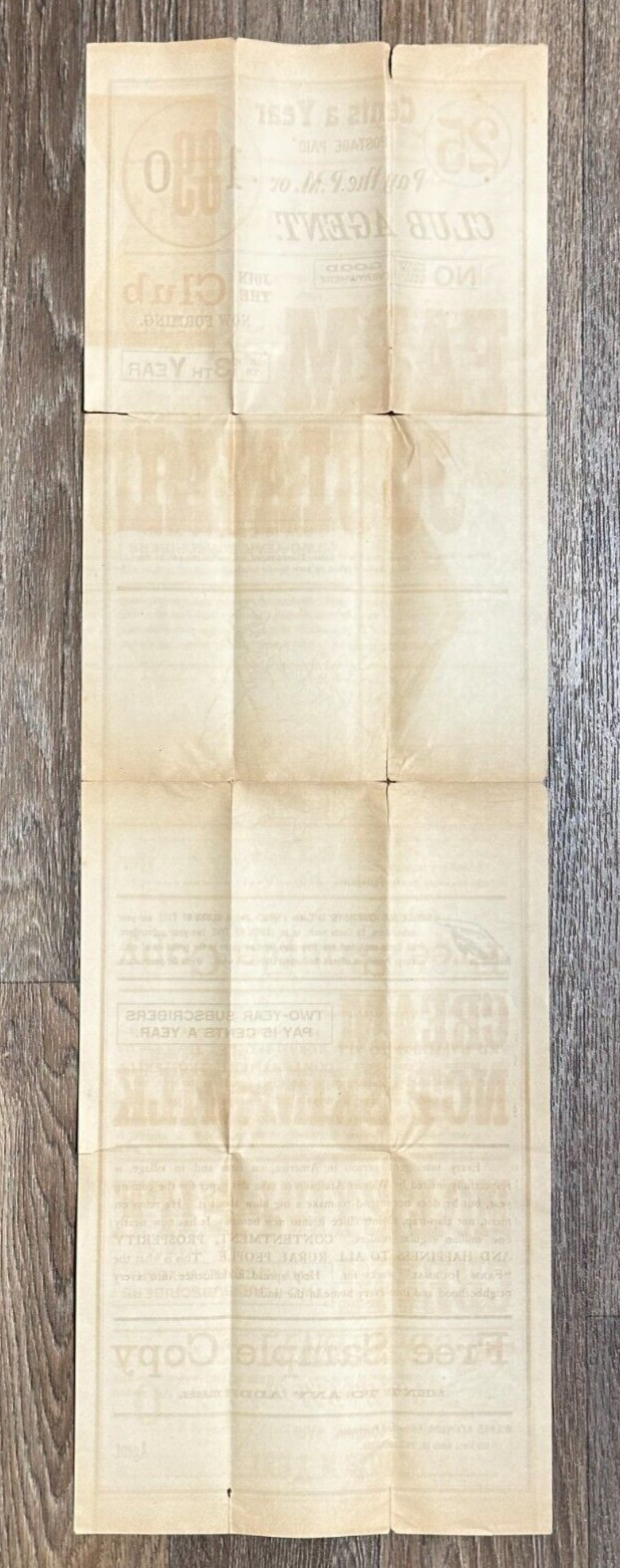 1890 Farm Journal Magazine Club 13th Year Broadside Wilmer Atkinson Proprietor
