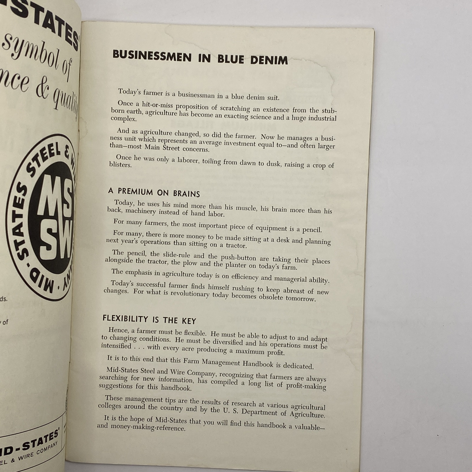 VTG Farm & Ranch Management HandBook Mid States Steel And Wire Co 1960s