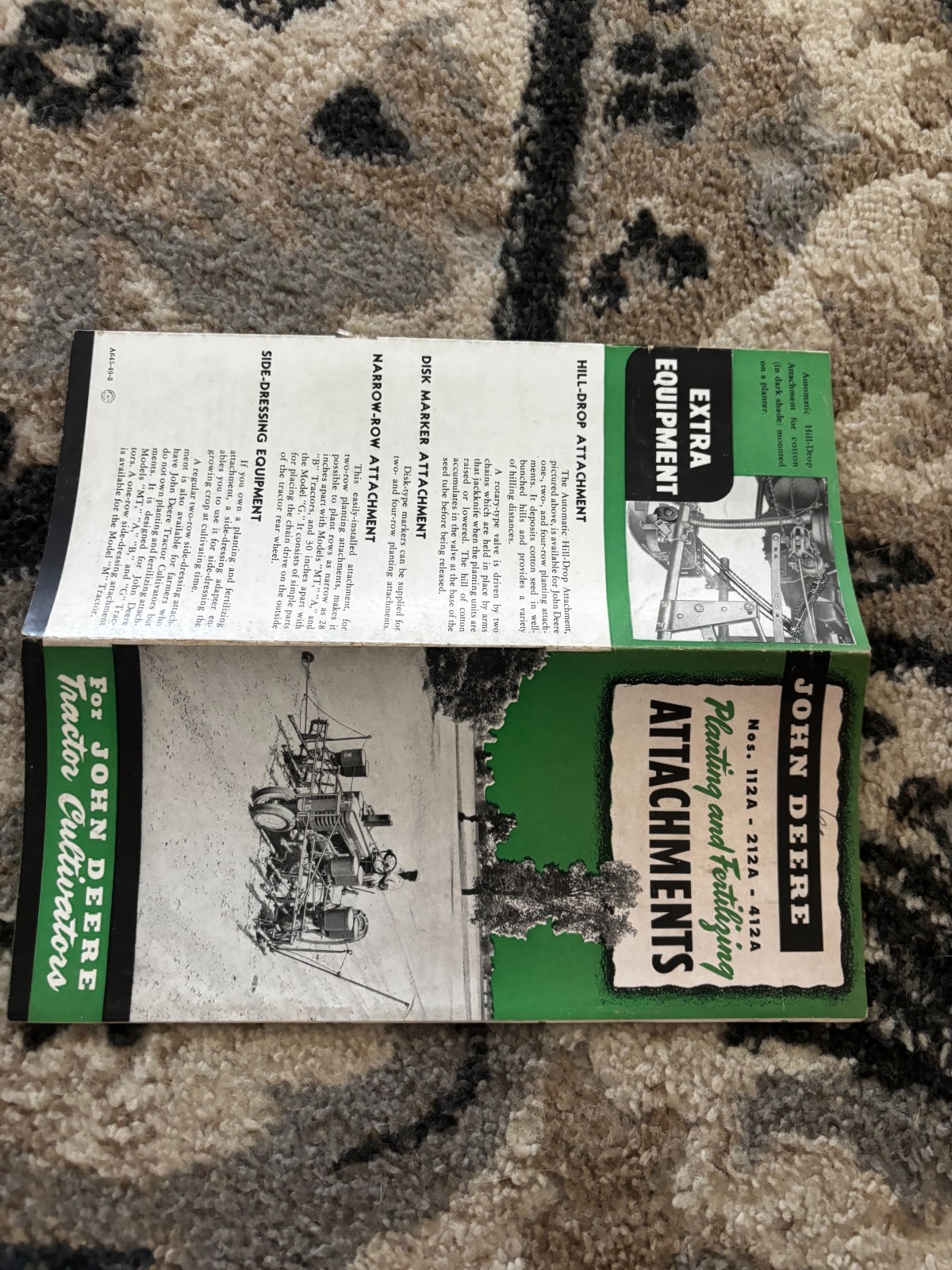 John Deere No. 112A 212A 412A Planting & Fertilizing At For 1949 Brochure DCPA26