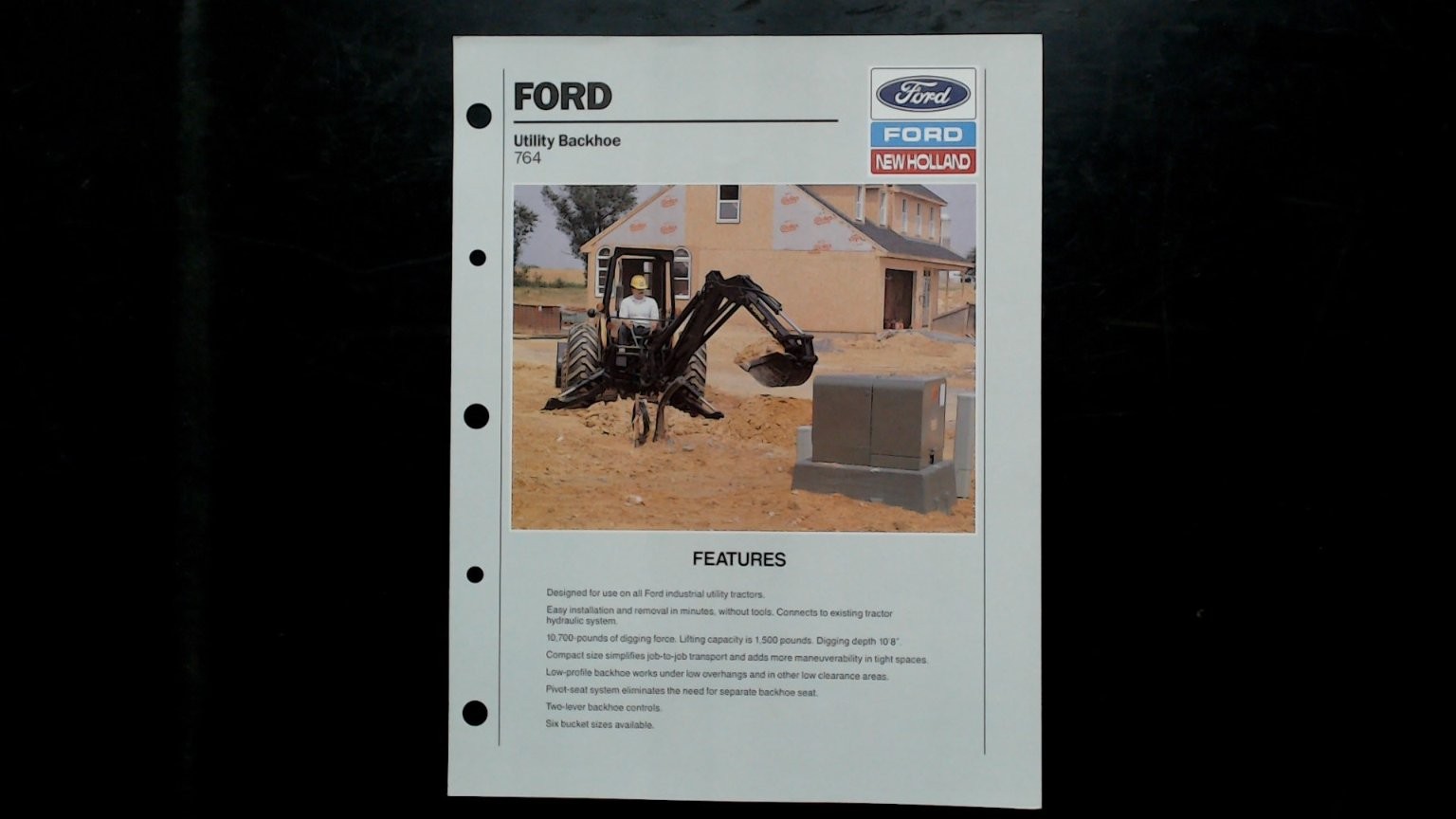 Ford Utility Backhoe 764 Brochure 1981 Agricultural Equipment