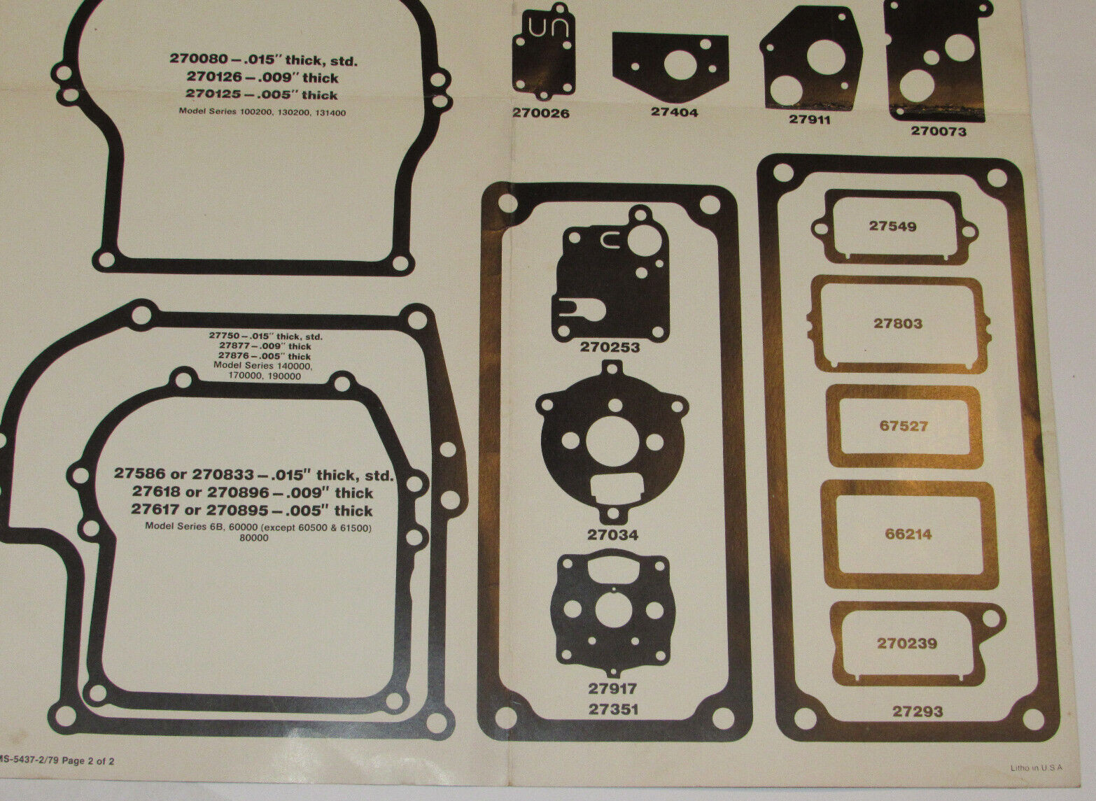 VTG 1980 BRIGGS & STRATTON MUFFLERS REFERENCE CHART/COLOR POSTER! 23×29″! +BONUS