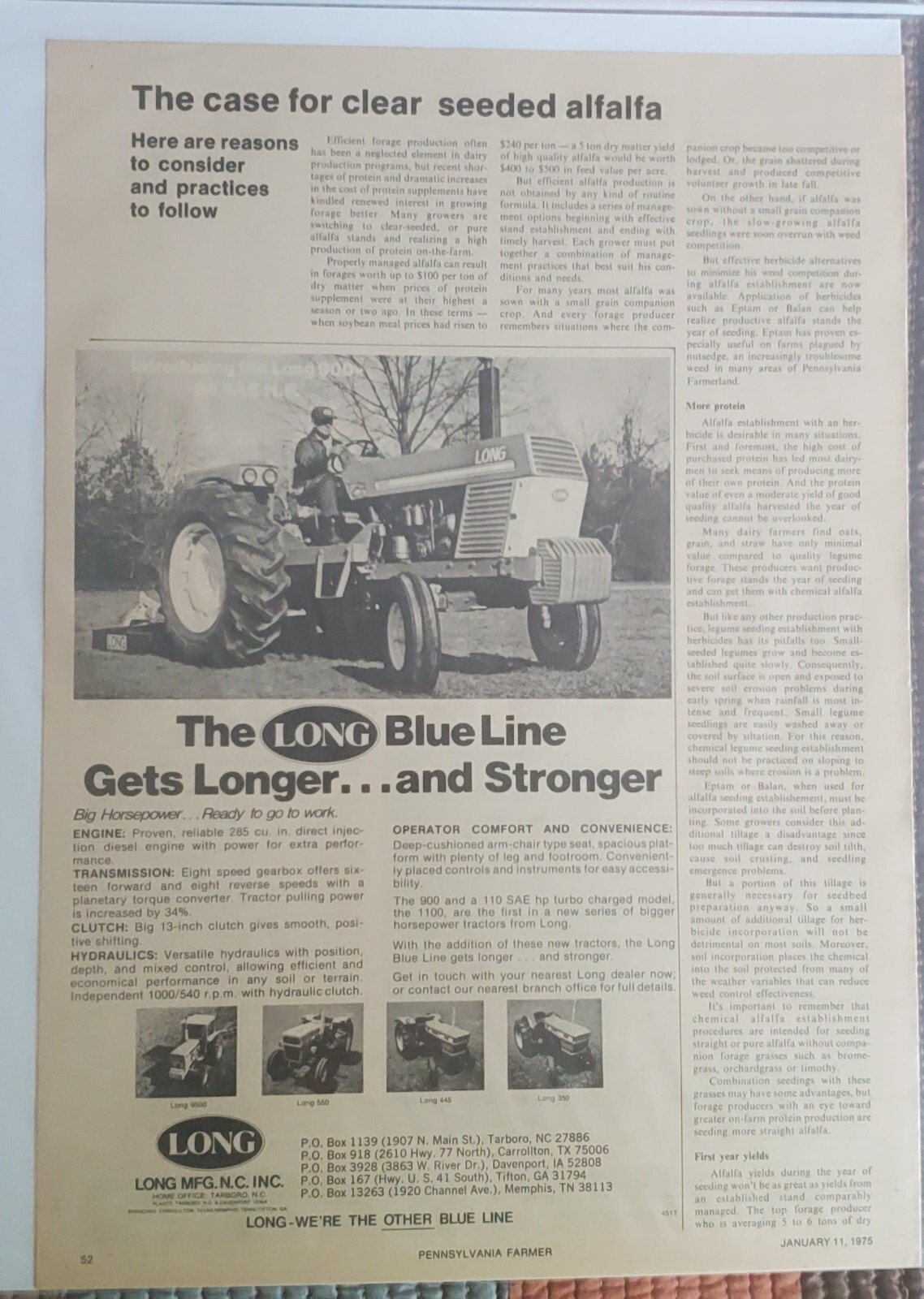 Long Tractor Magazine Avertizement 1975