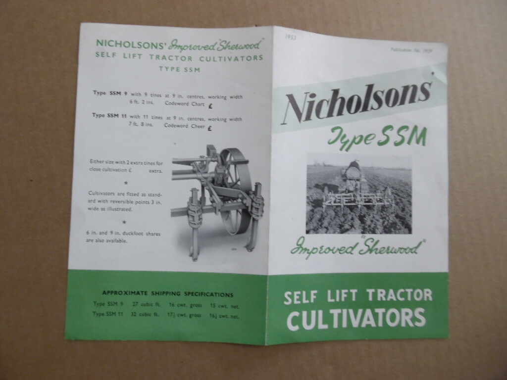 c.1952 W.N. Nicholson & Sons Ltd Farm Machinery Brochure Lot Newark UK Vintage