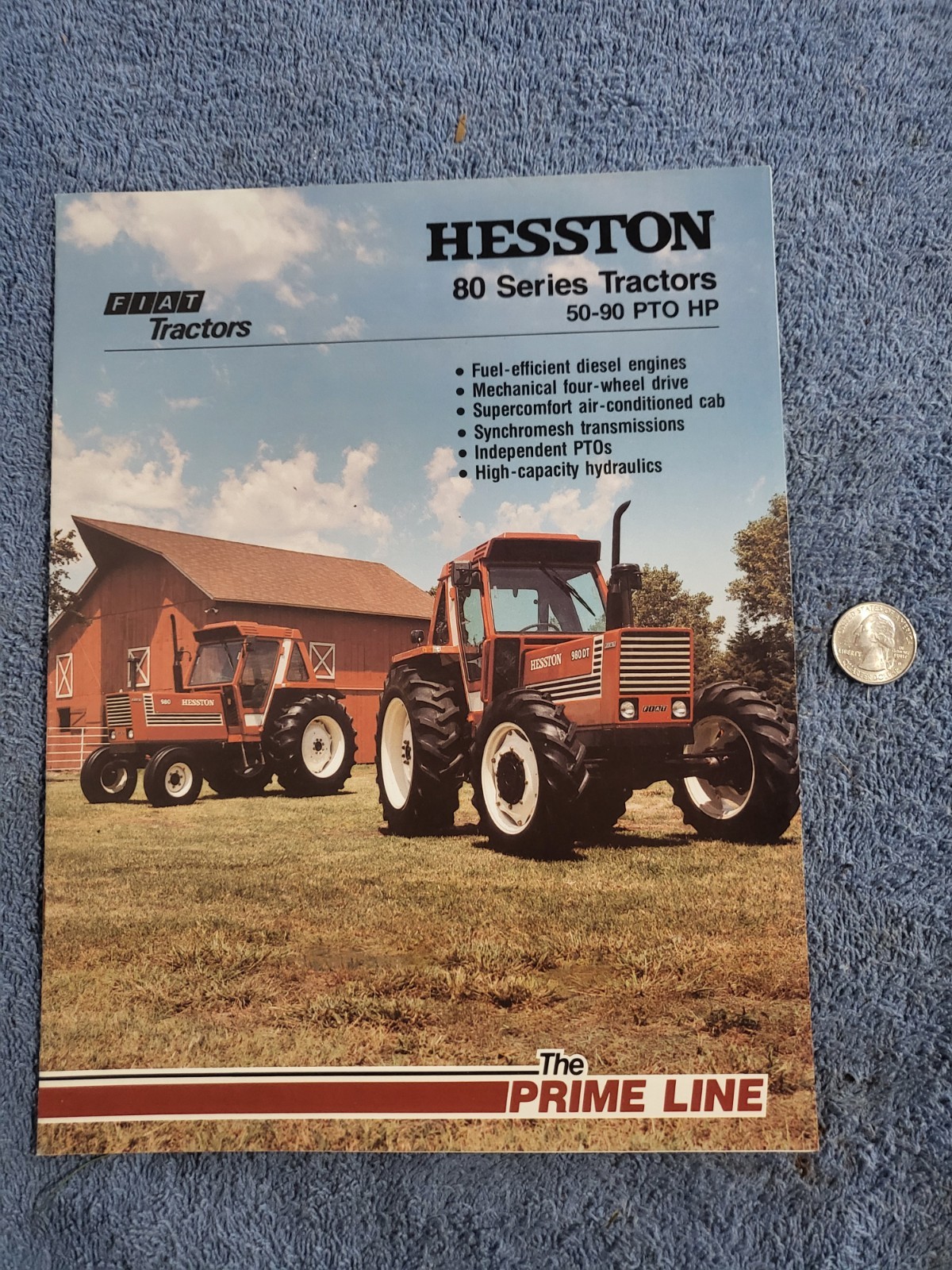 Vintage 1982 Fiat Hesston 80 Series 580-980 Tractors 50-90 PTO HP Sales BROCHURE