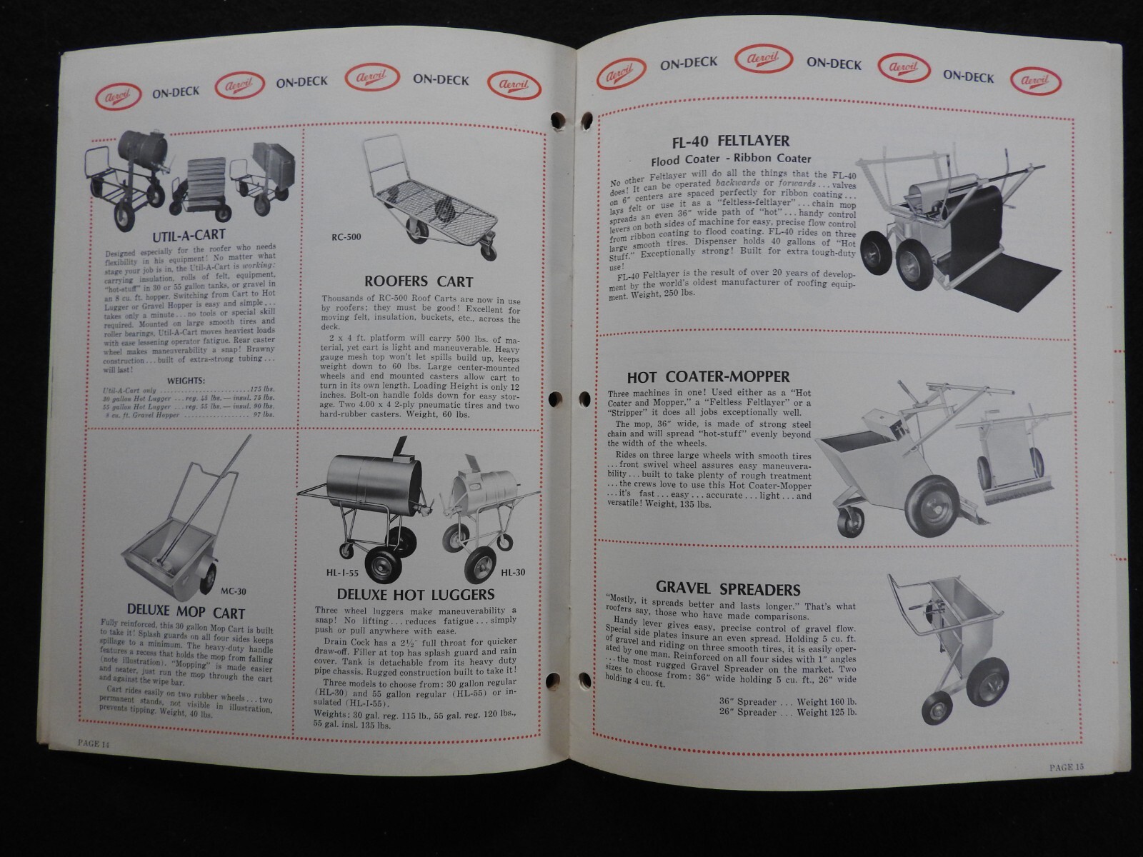 1968 Aeroil Products Co. “Roofers Equipment” Sales Catalog Hackensack NJ