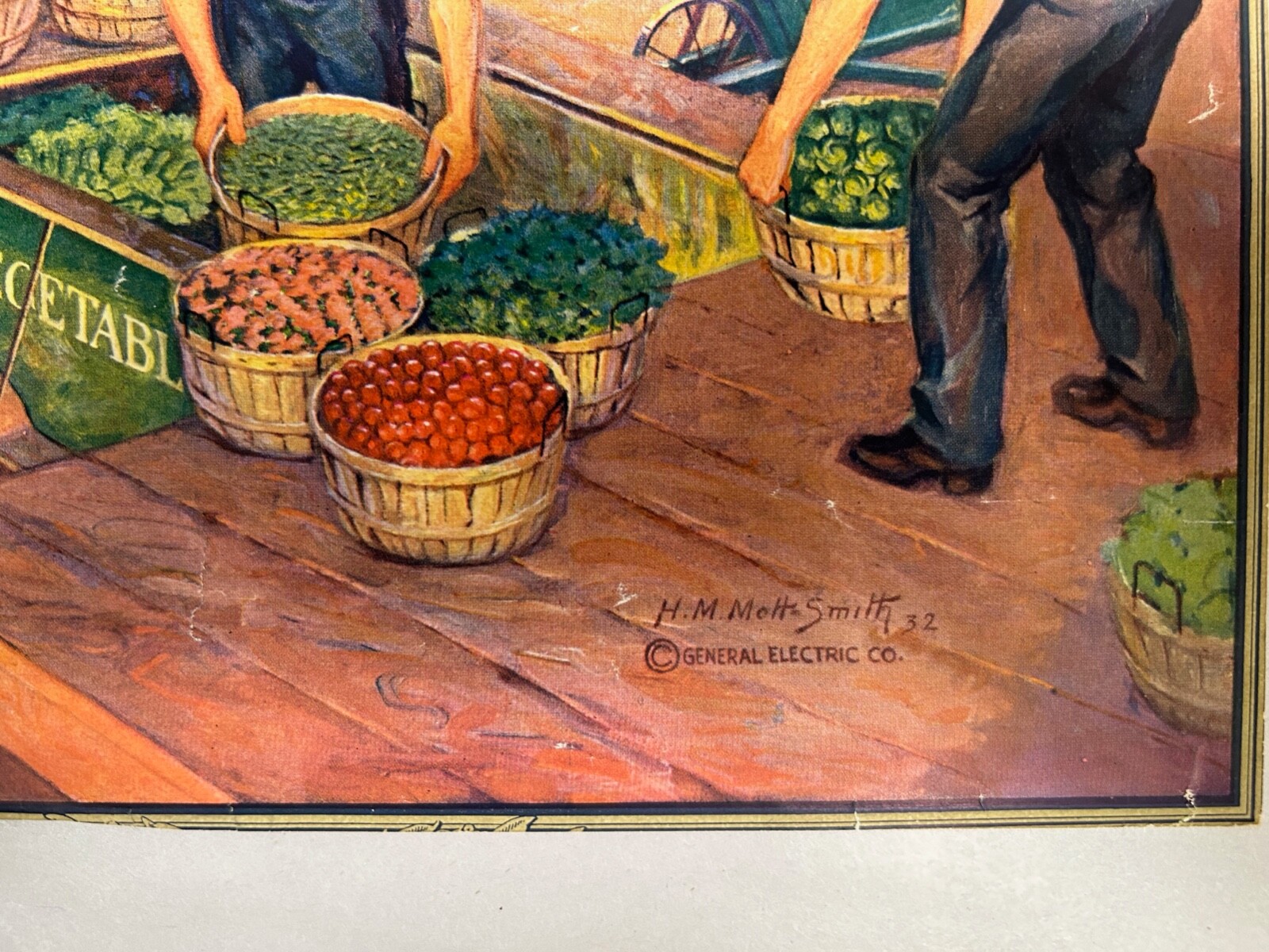 Vtg Antique General Electric Advertising H. M. Mott Smith Farming Print (A10)