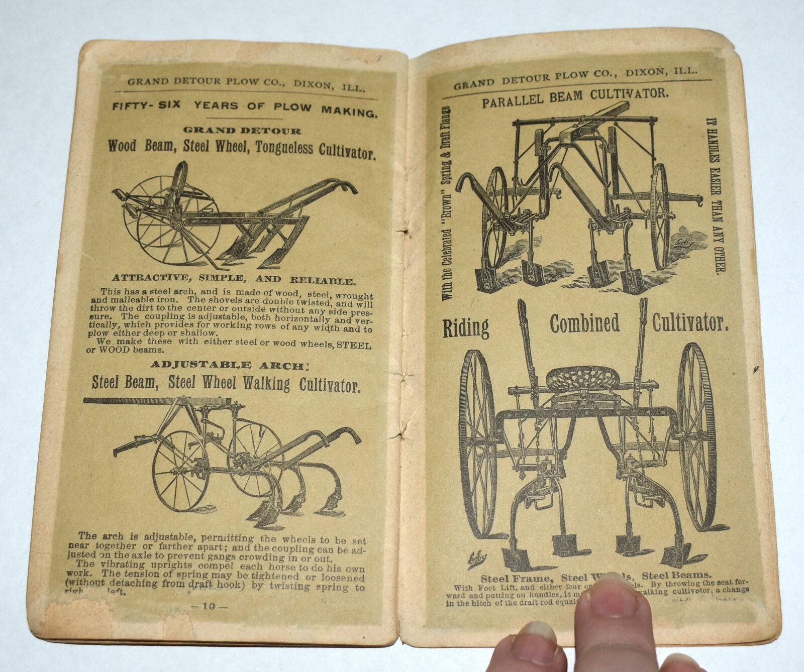 RARE 1893 GRAND DETOUR IL FARM IMPLEMENT TRACTOR ADVERTISING CALENDAR LEDGER