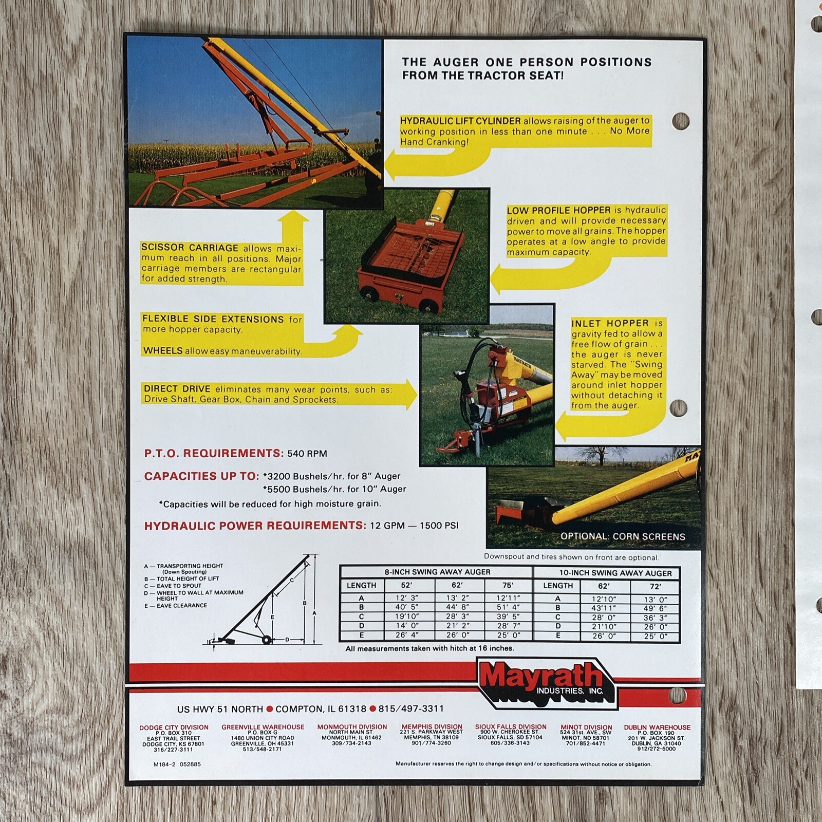 Farm Sales Brochure Lot 7 Paper Items Tarps, Auger, Trailer, Isuzu Diesel Motor