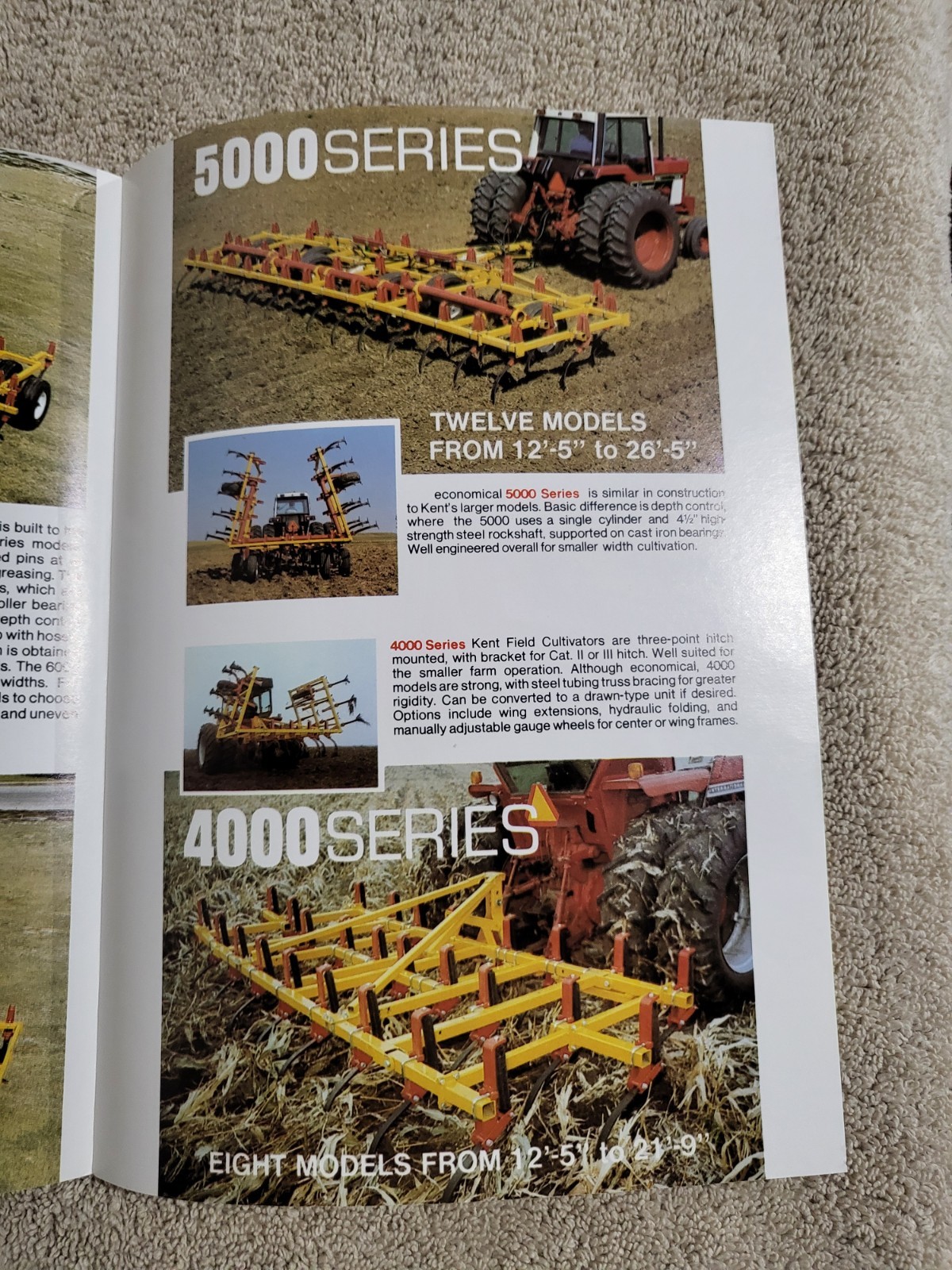 1970s Kent 4000 5000 6000 7000 Series Field Cultivators BROCHURE John Deere IH