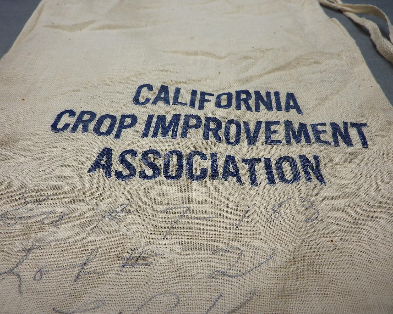 Vintage California Seed Association Cotton Canvas Seed Bag Agriculture 11.5″x7″