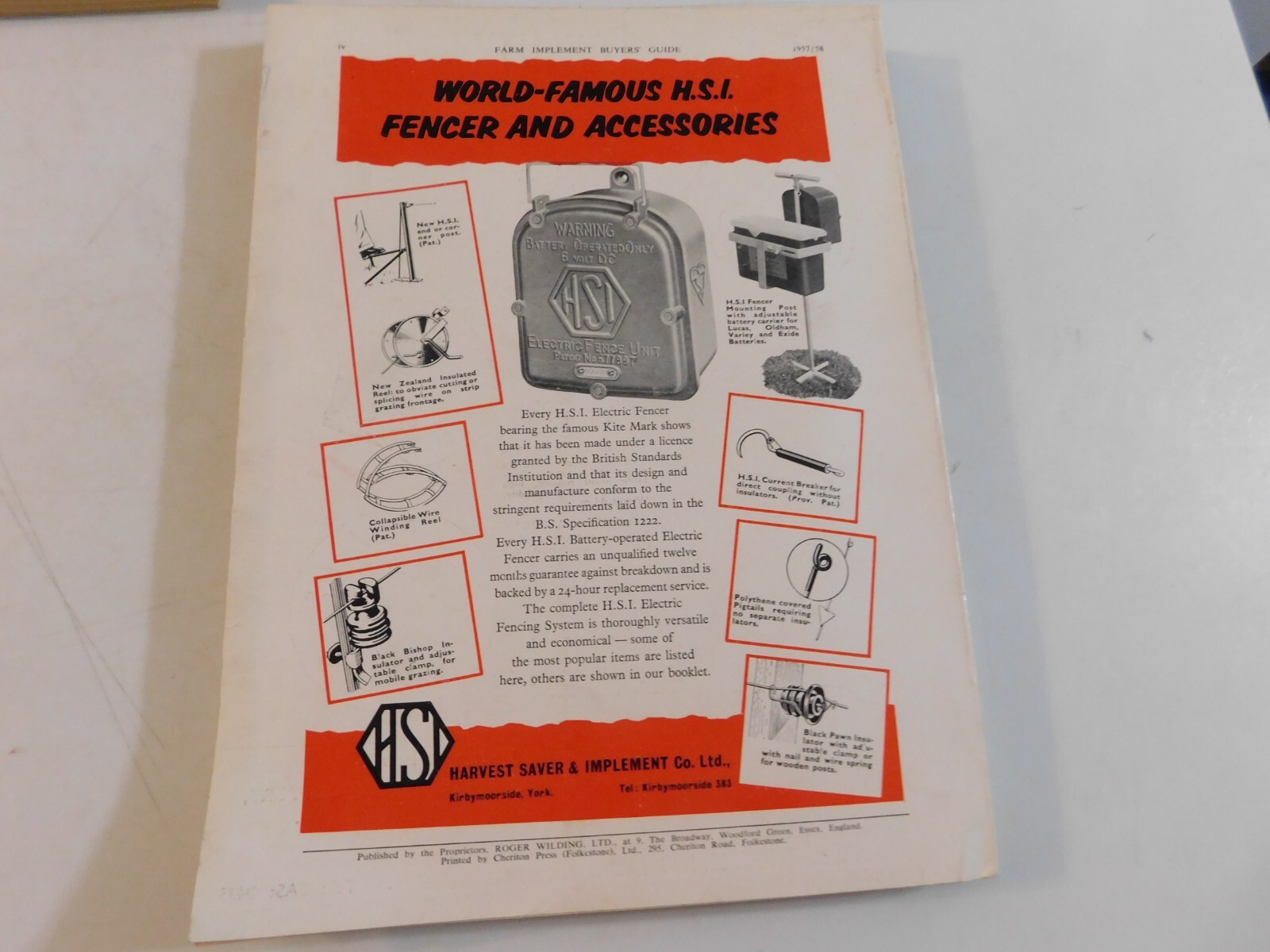 1957-58 FARM IMPLEMENT BUYER’S GUIDE ENGLAND RAKES POTATO DIGGERS DAIRY ELEVATOR
