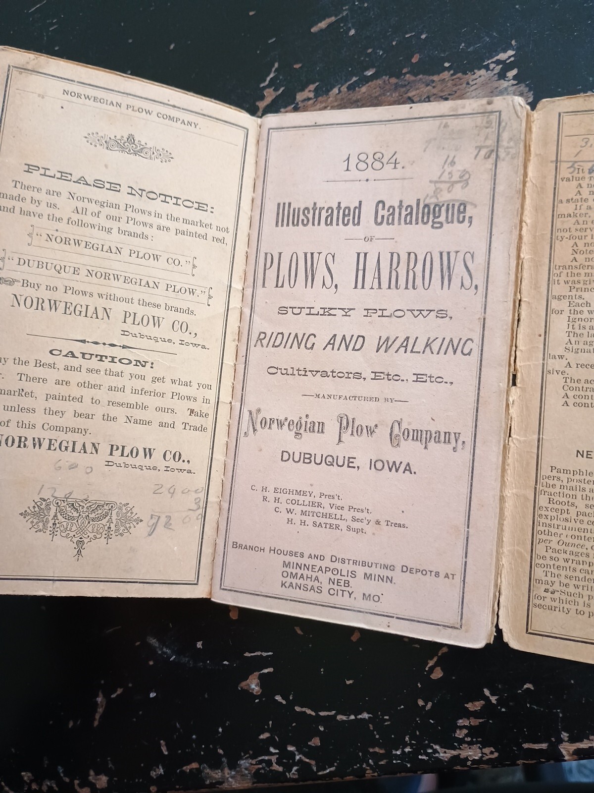 1884 Norwegian Plow Co. Dubuque Iowa Illustrated Catalogue Agricultura Equipment