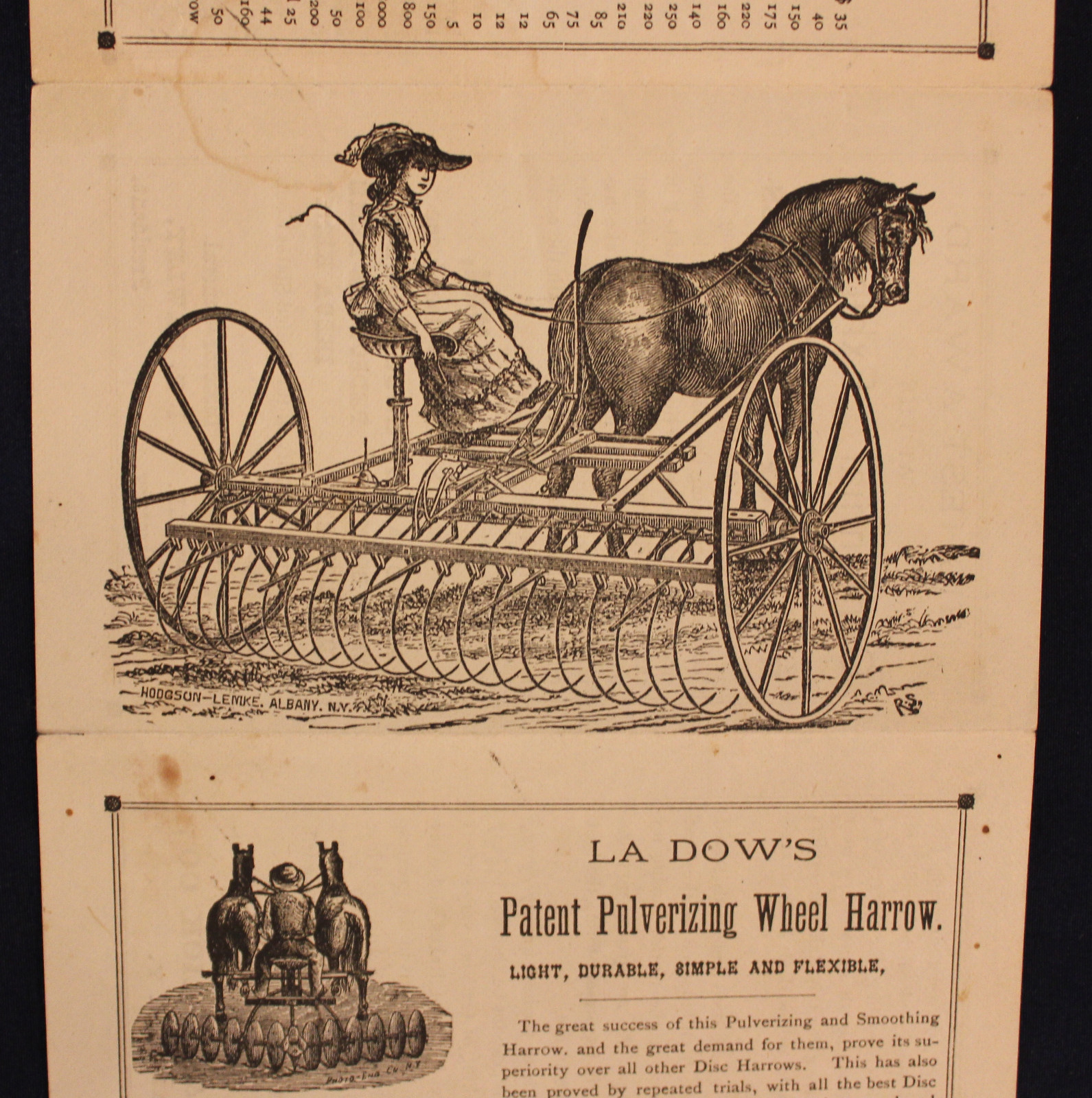 Original 1800s Eagle Horse or Hand Dump Rake Advertising Leaflet