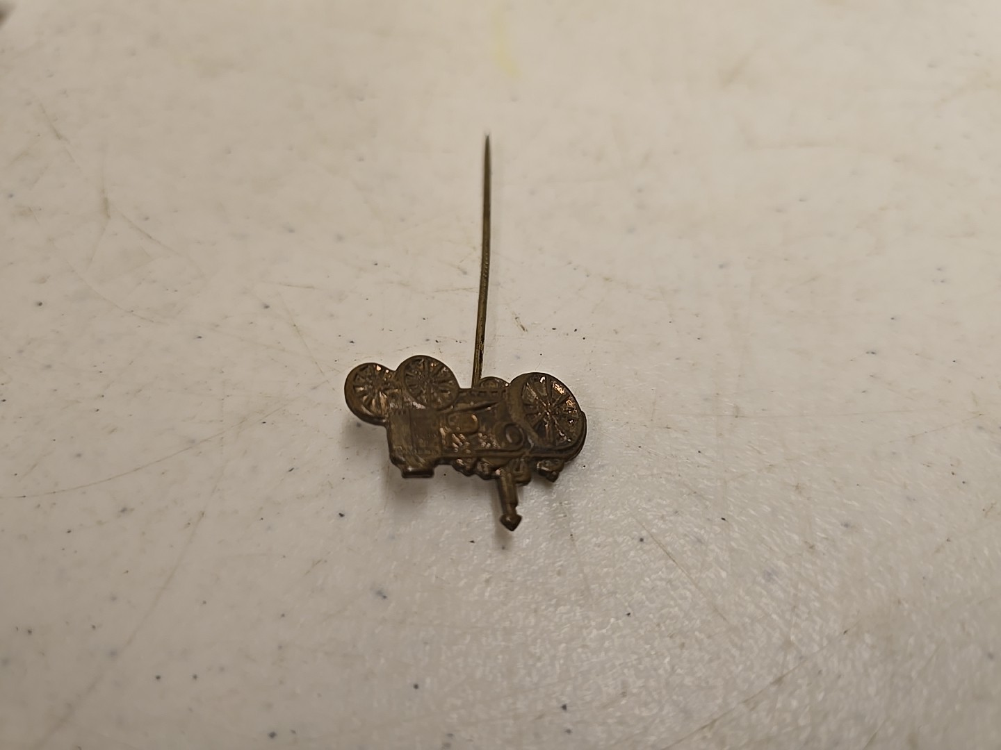 Antique 2.5″ Brass Advance-Rumley La Porte IN Advertising Tractor Stick Pin