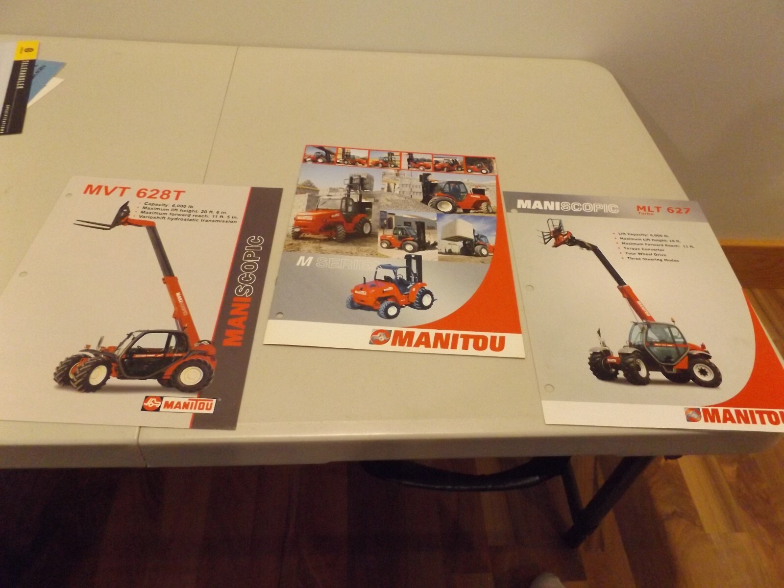 3-pc. MANITOU MANISCOPIC M-SERIES, MVT 628T, MTL 627 TURBO, 2003, 2000, 2005