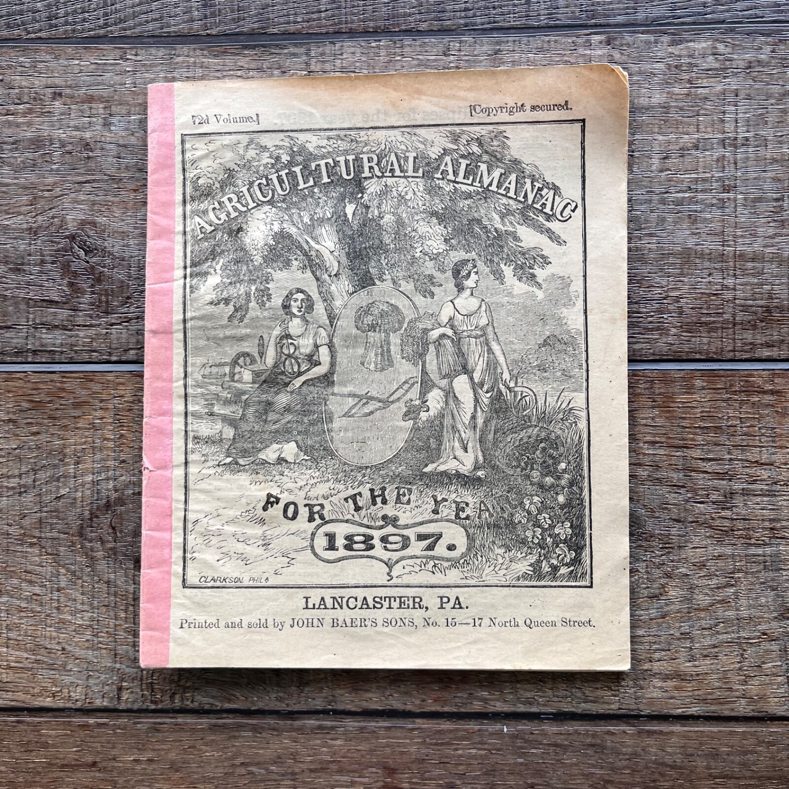 1897 John Baer’s Sons¹ Agricultural Almanac Lancaster, Pennsylvania,