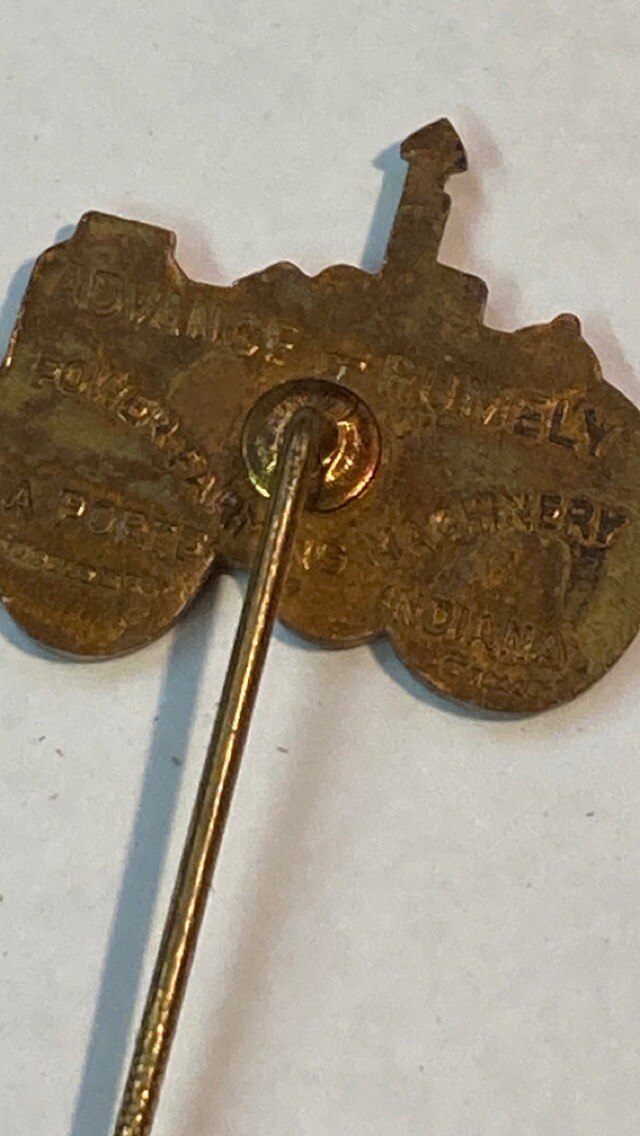 1920’s ADVANCE RUMELY TRACTOR STICKPIN FARM ADVERTISING LAPORTE IN