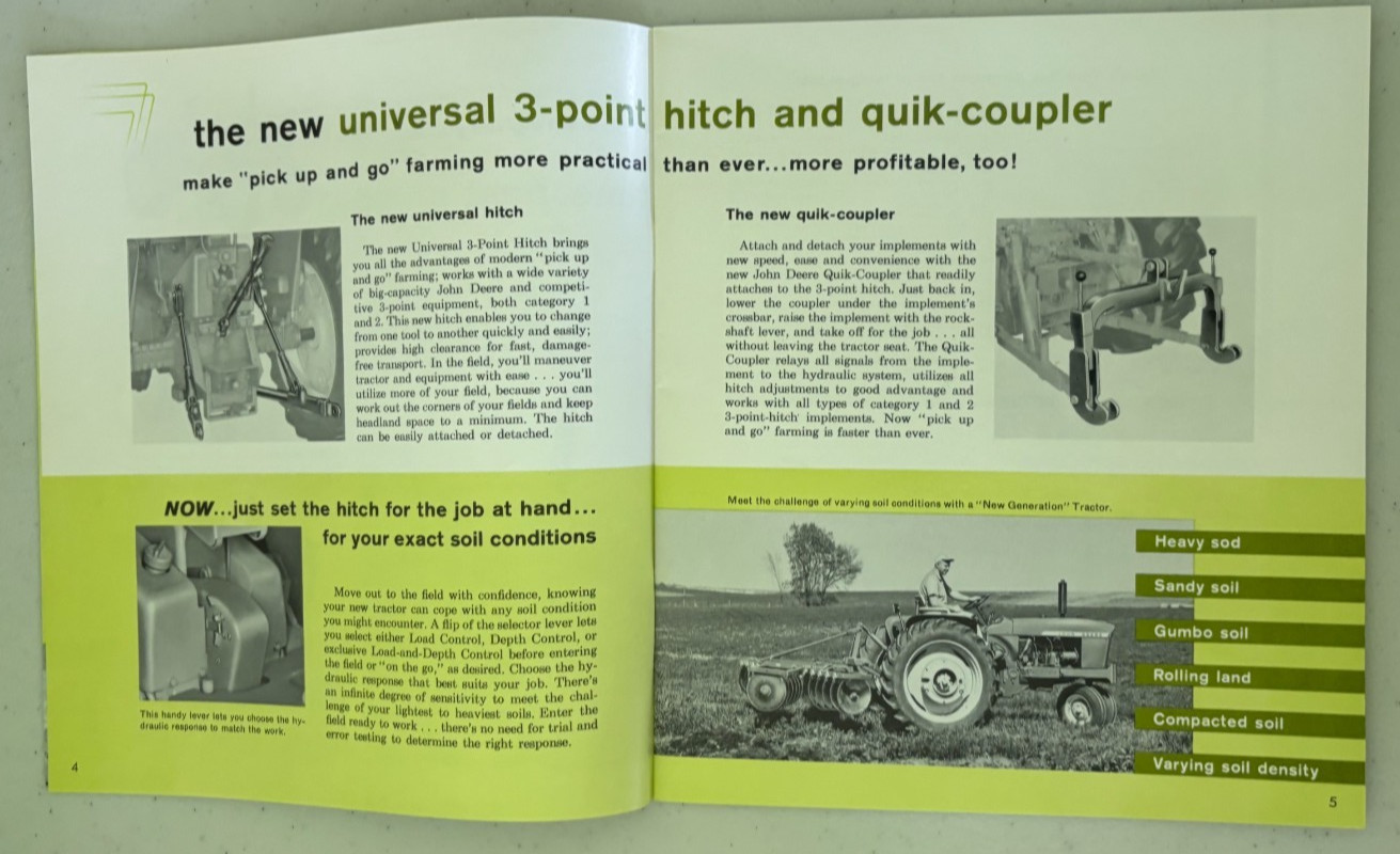 John Deere Matched Equipment For 2010 3010 4010 Tractor for 1960 Brochure DCPA26