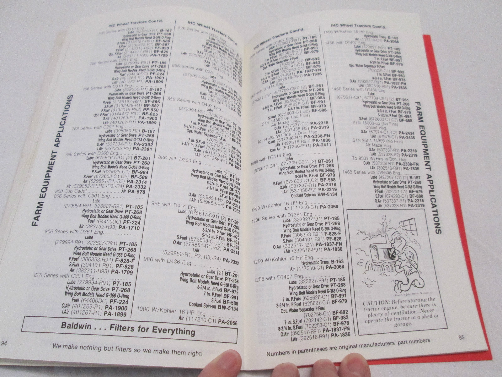 Baldwin Filters Booklet Farm Equipment Maintenance 1979 Edition Heavy Duty