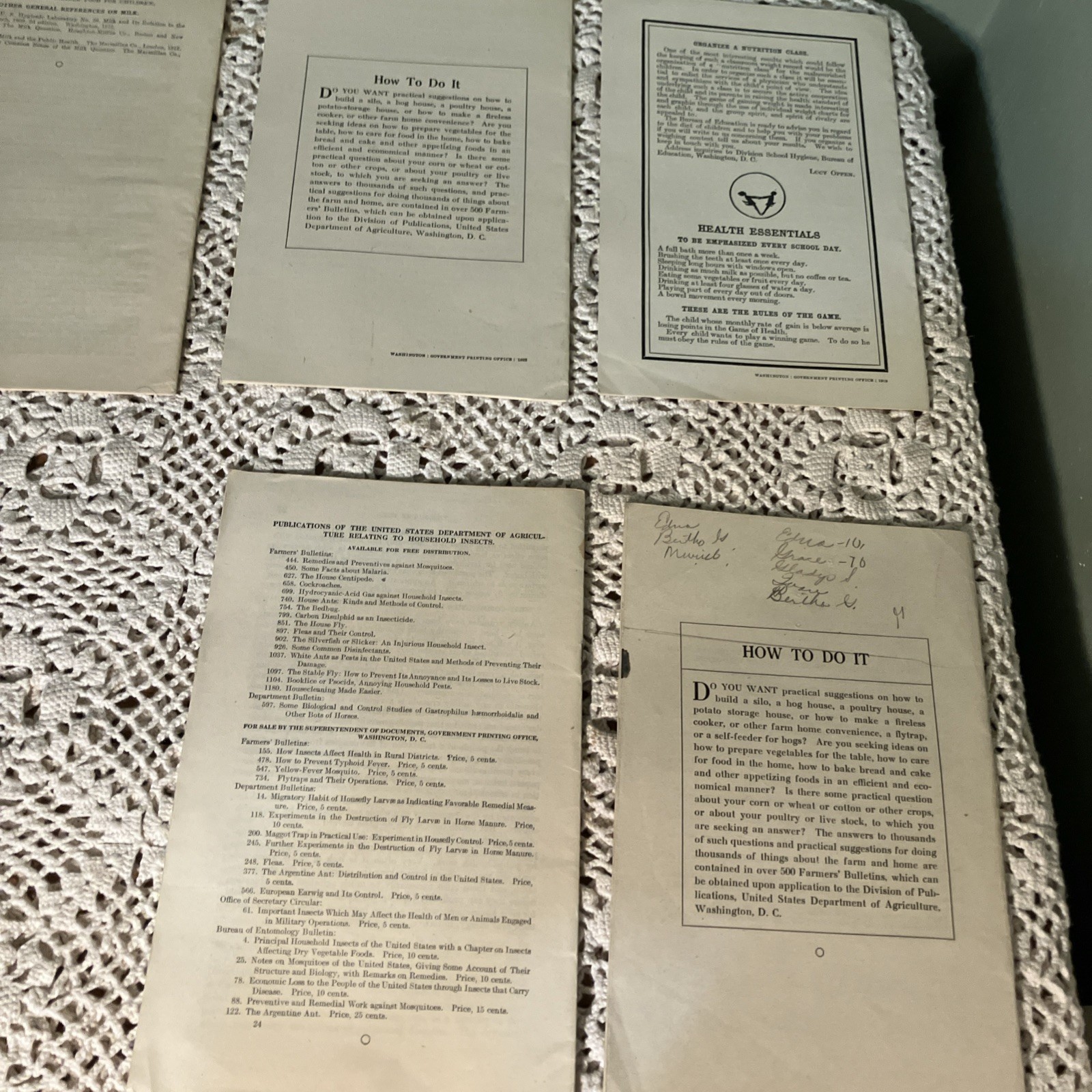 Departments of US Government Antique 1900’s & 20’s Bulletin’s Pamphlet’s -C