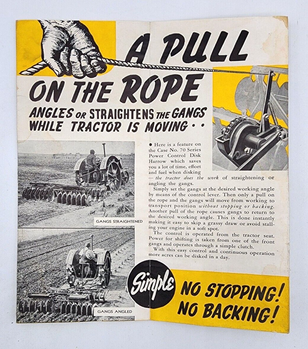 J. I. Case Co Power Control Disc Harrow Sales Salesman Brochures Fold Out Vintge