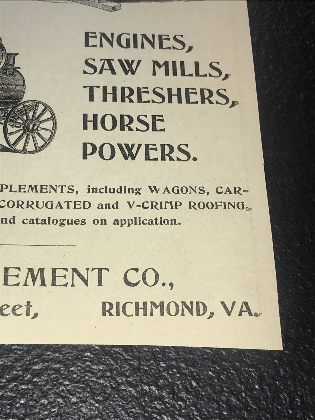 1900 Farm Implement Advertising – Richmond – Virginia