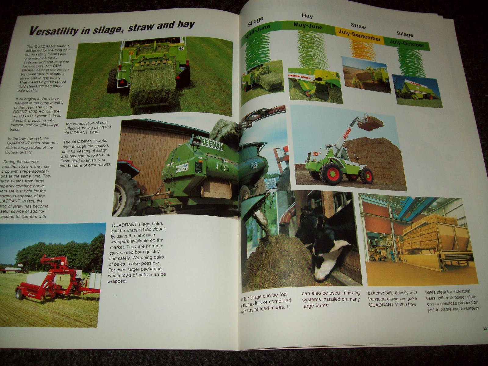 CLAAS QUADRANT 1200 1200 RC BROCHURE AD LITERATURE