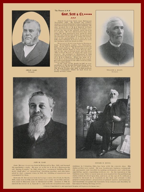 1898 Gaar Scott Threshing Company Officers Pics & Bios NEW METAL SIGN: 12×16″