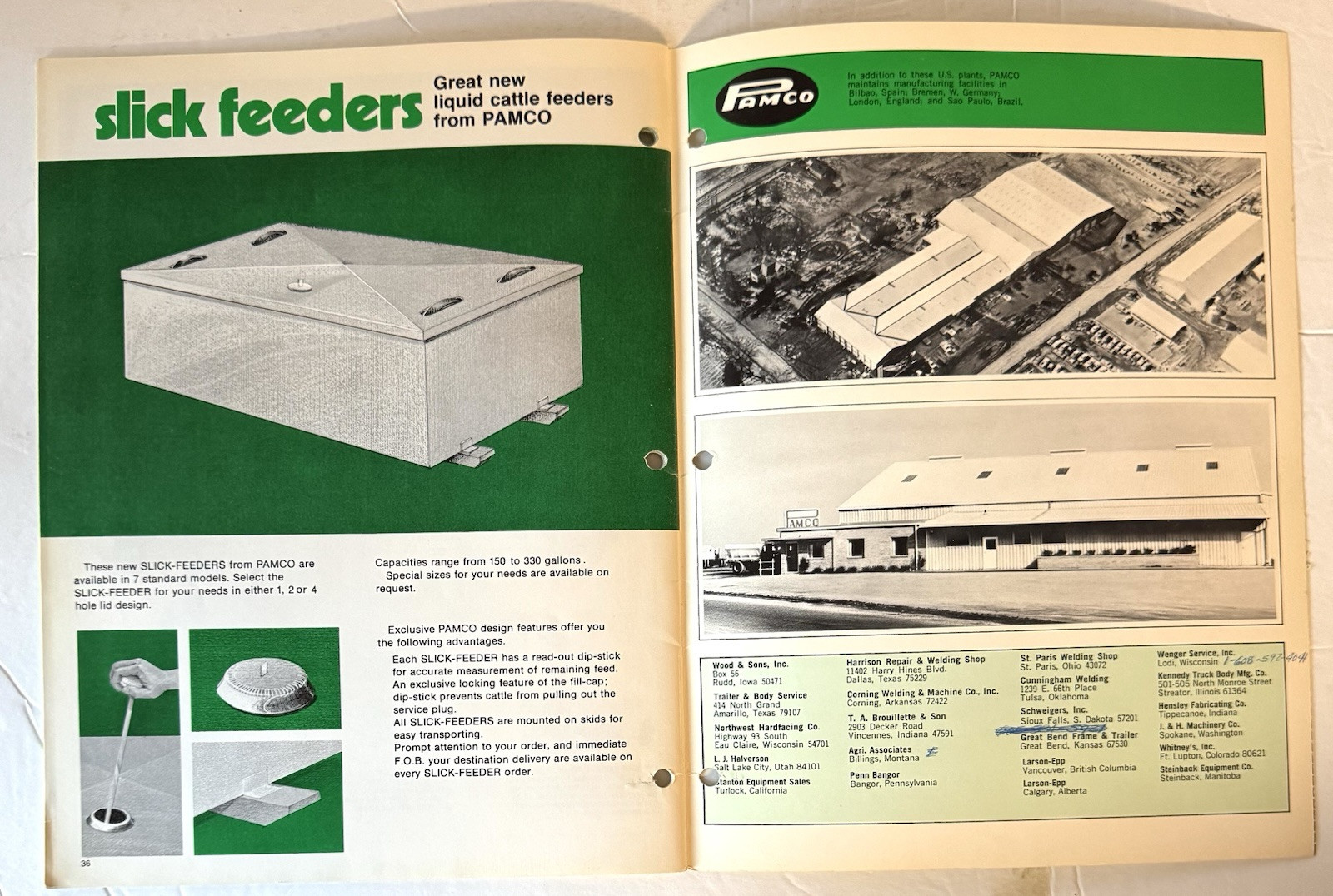 Vintage 1972 Pamco Agricultural Brochure Bulk Feed And Fertilizer Farm Equipment
