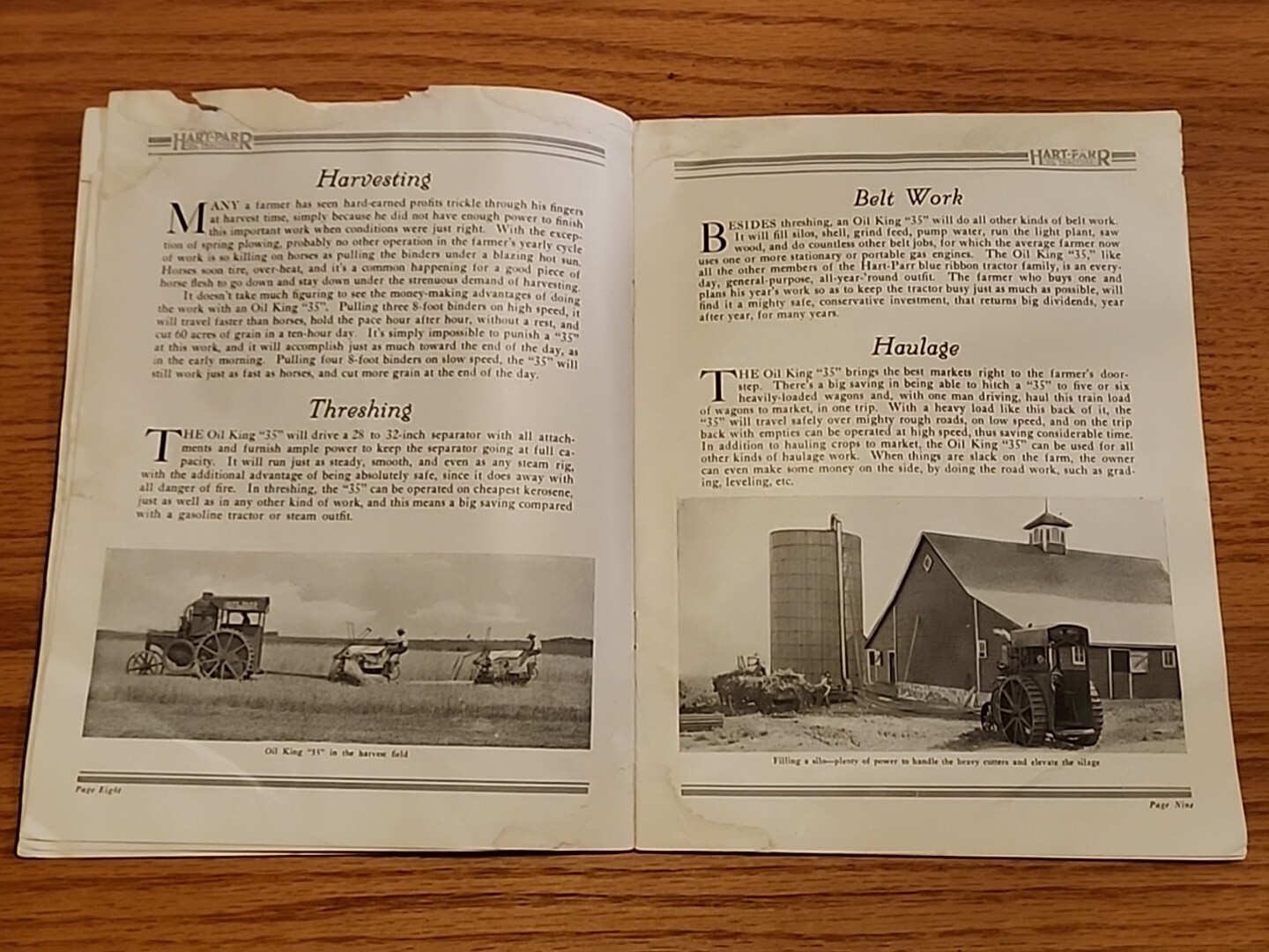 1910’s Hart Parr Oilking 35 Prairie Tractor Sales Brochure Catalog Original