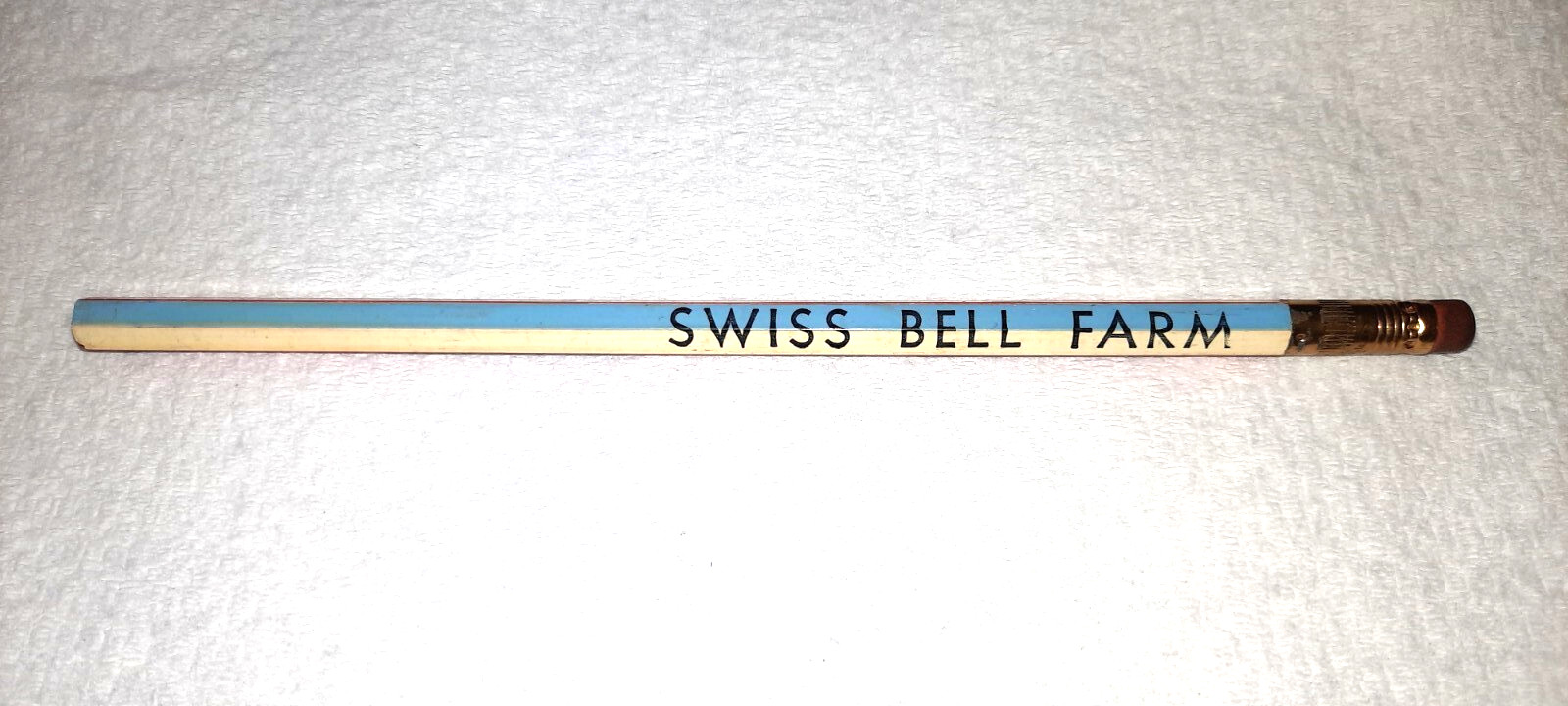 LONG FERRULE”Swiss Bell Farm*Reg. Swiss Brown Cattle*Roanoke, ILL”Unused Pencil