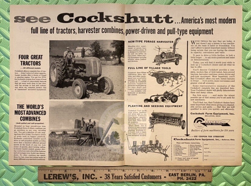 Original 1953 COCKSHUTT Tractors Print Ad LOT. 20, 30, 40, 50. Antique.
