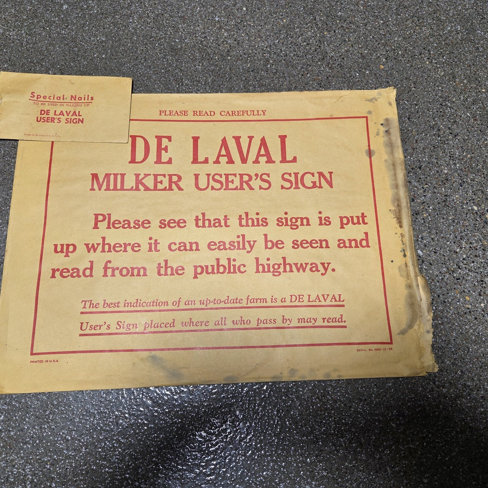 Vintage Metal Advertising Sign, We Use De Laval, Farm Dairy 16″ X 12″, NOS