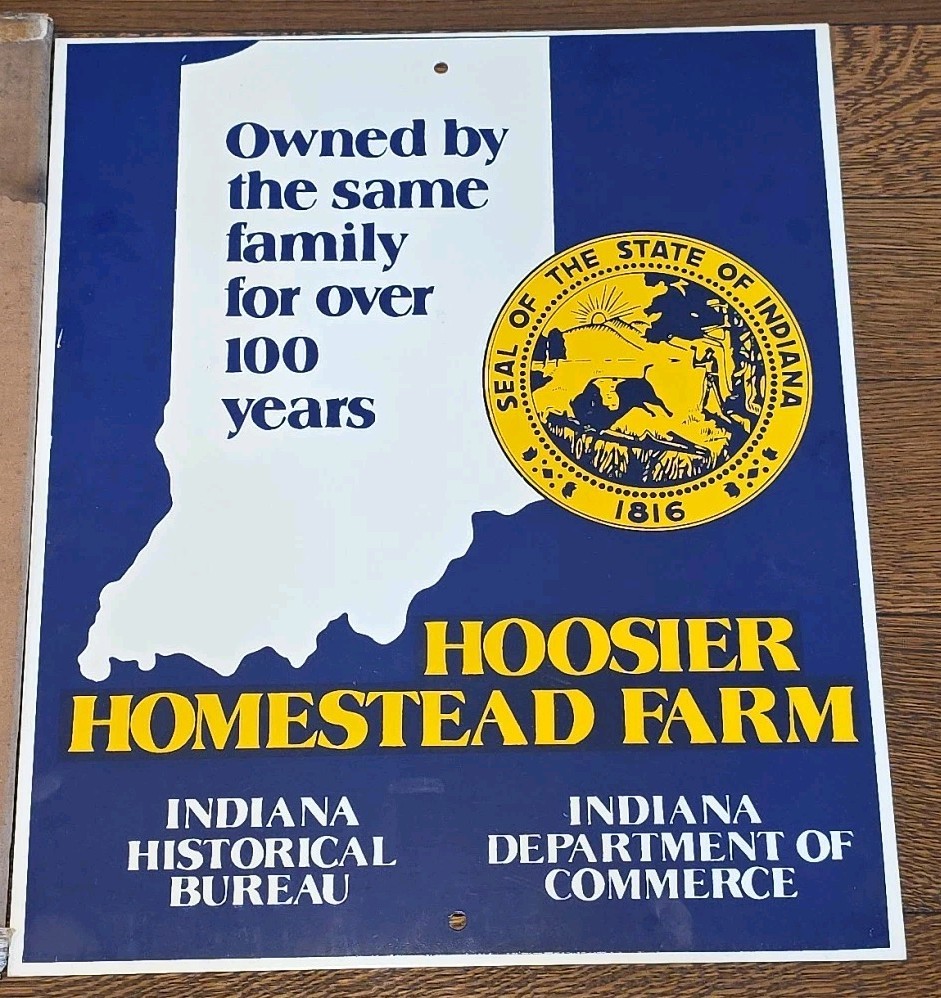 VTG Hoosier Indiana Homestead 100 Year Family Farm Metal Sign 24×20 Agriculture
