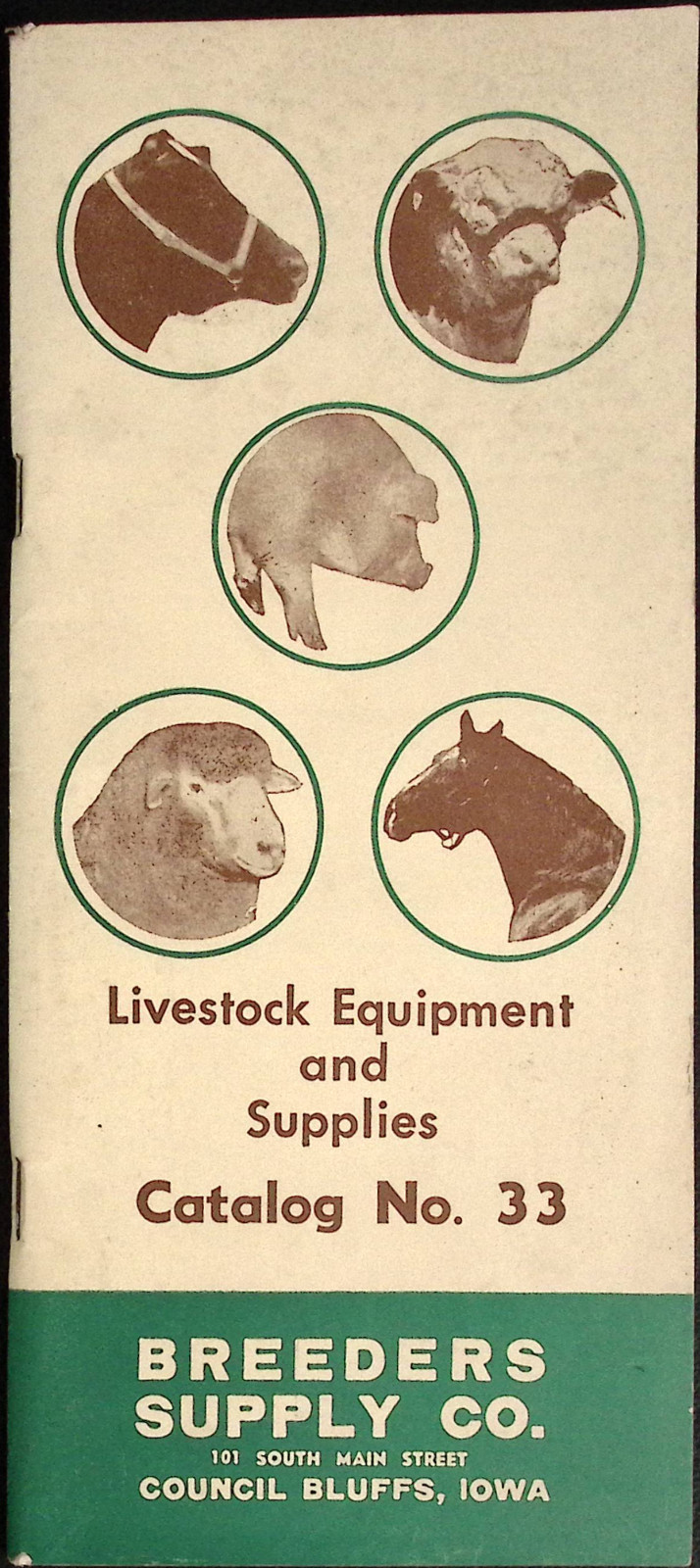 1950s Breeders Supply Catalog No 33 Livestock Farm Equipment Council Bluffs IA