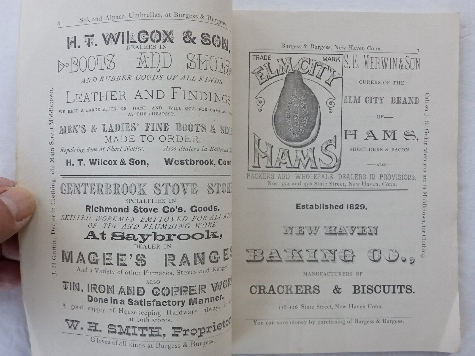 WESTBROOK CT Agricultural Society 1887 Cattle Show & Fair Program 7th Annual