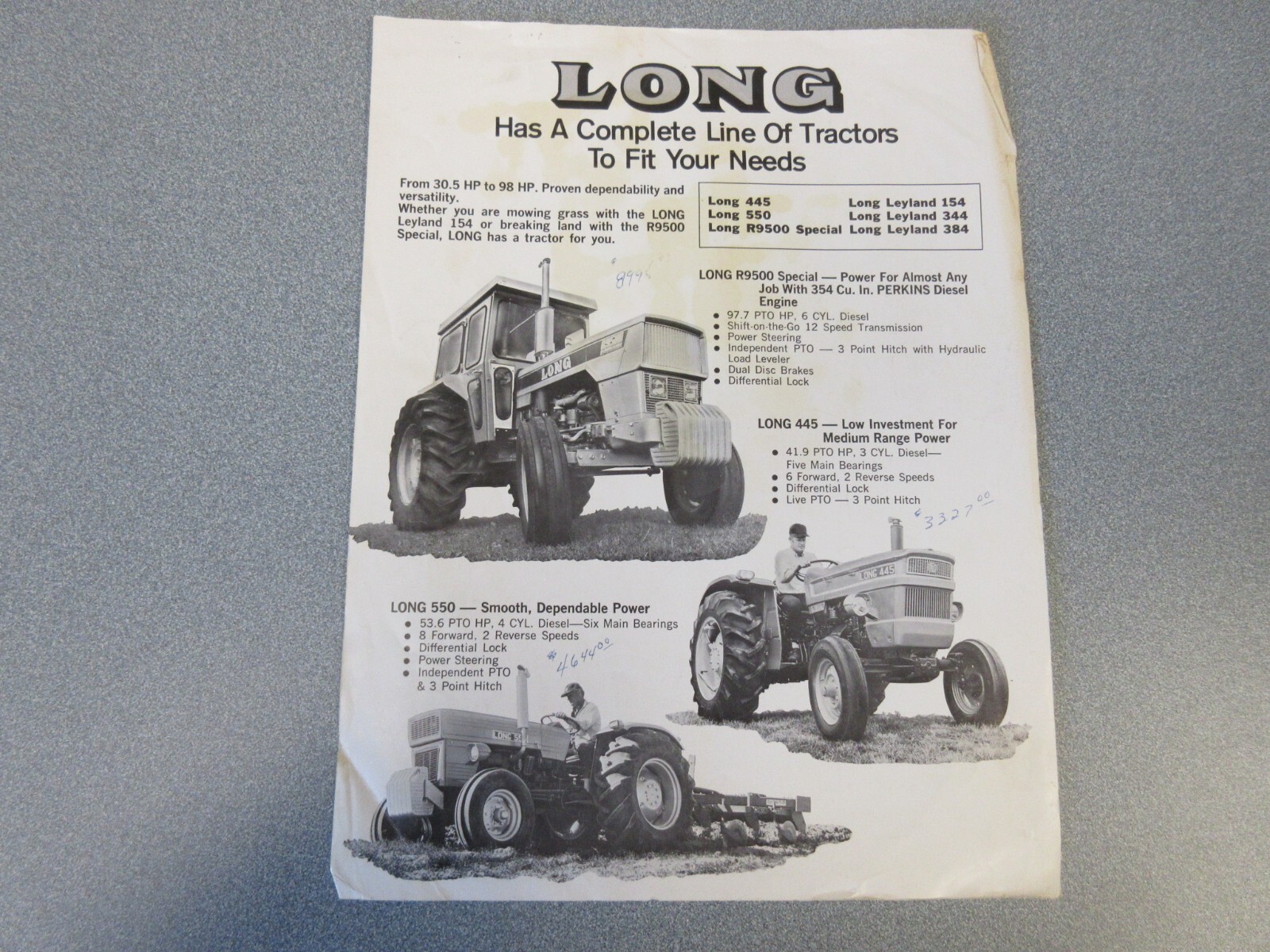 Long Tractor Line Brochure, 2 Page