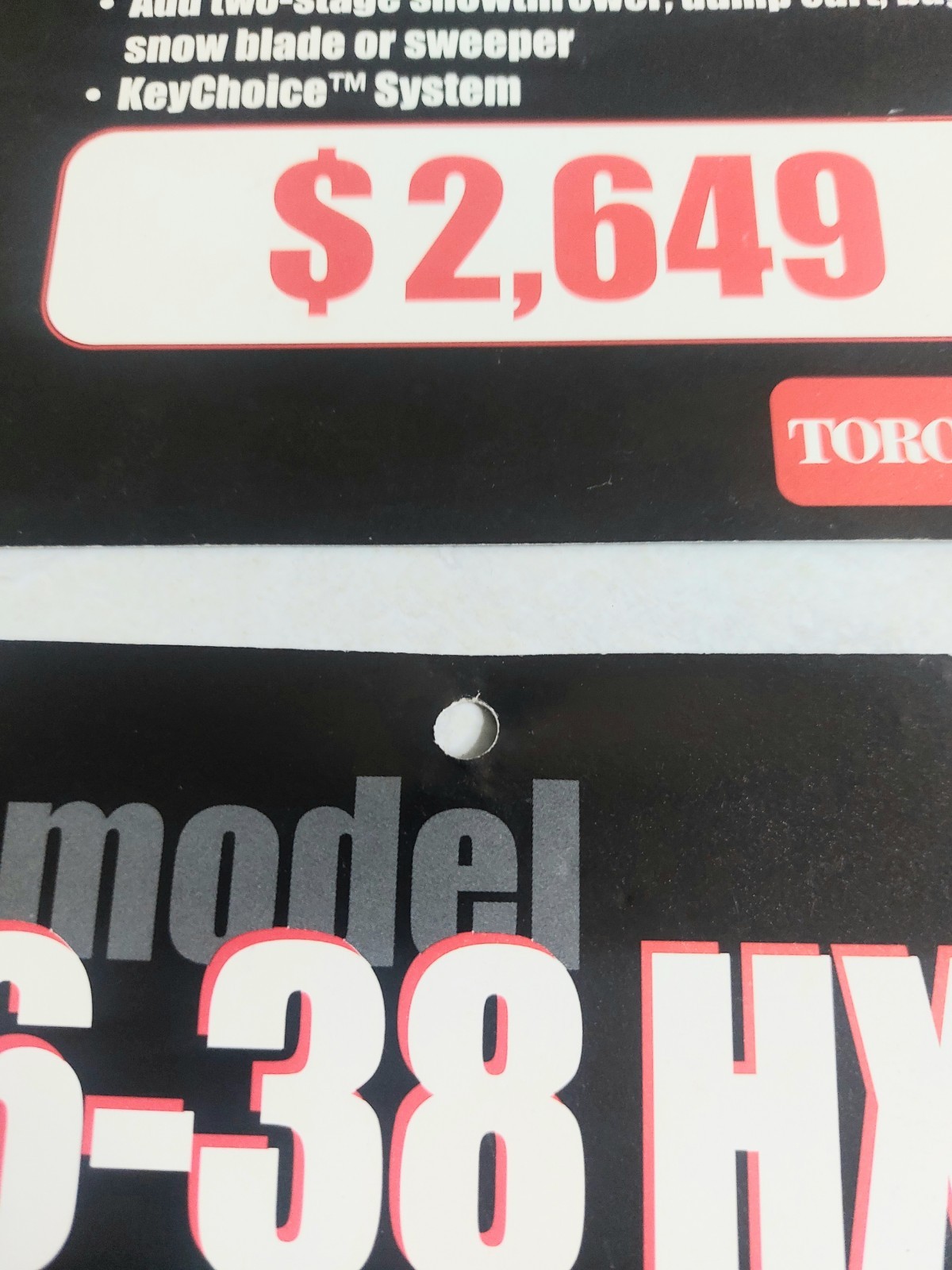 NOS Wheel Horse Dealer Price Tag Sale Hanger Tag 1990’s