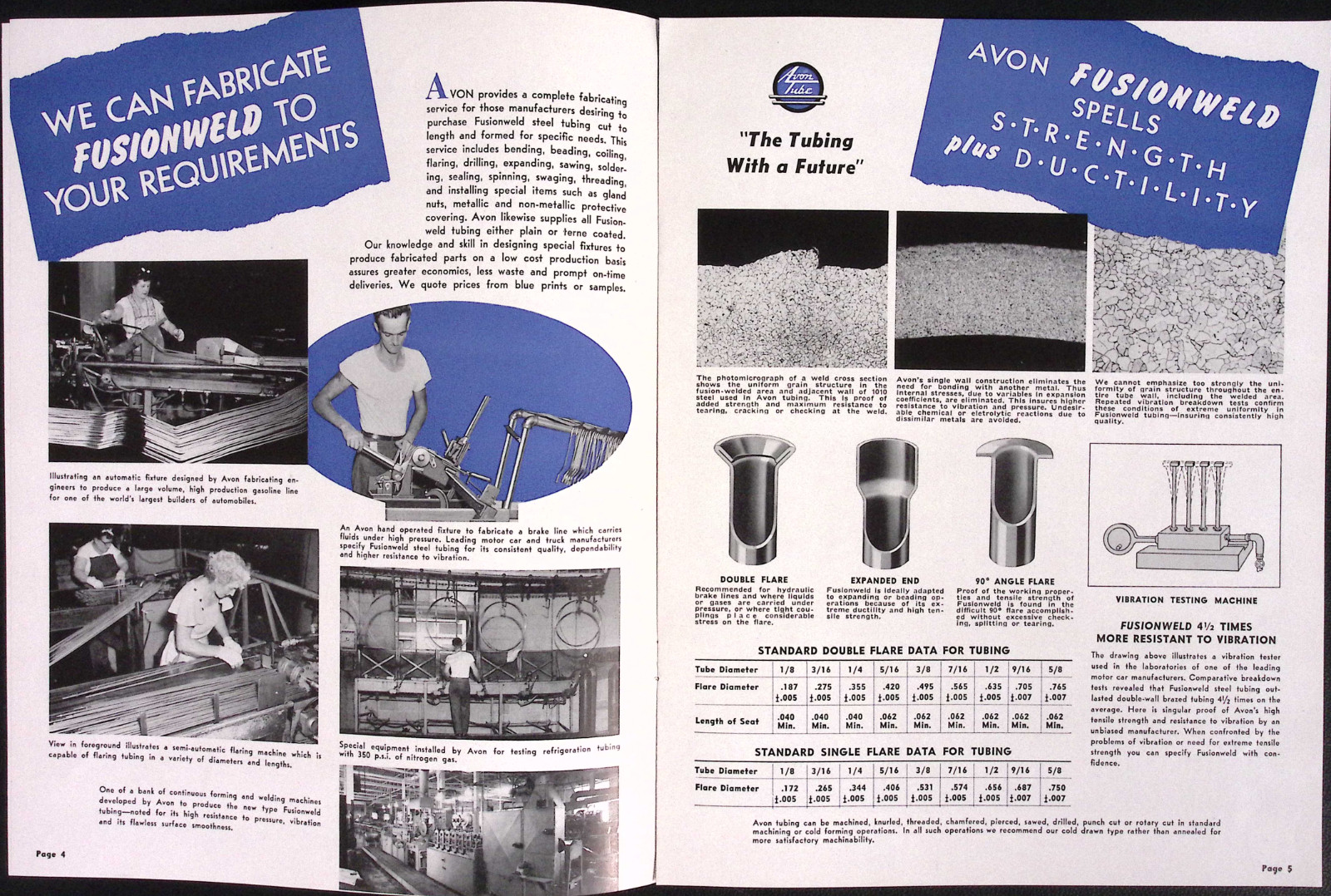 Avon Fusionweld Steel Tubing Avon Tube Division Rochester MI Brochure